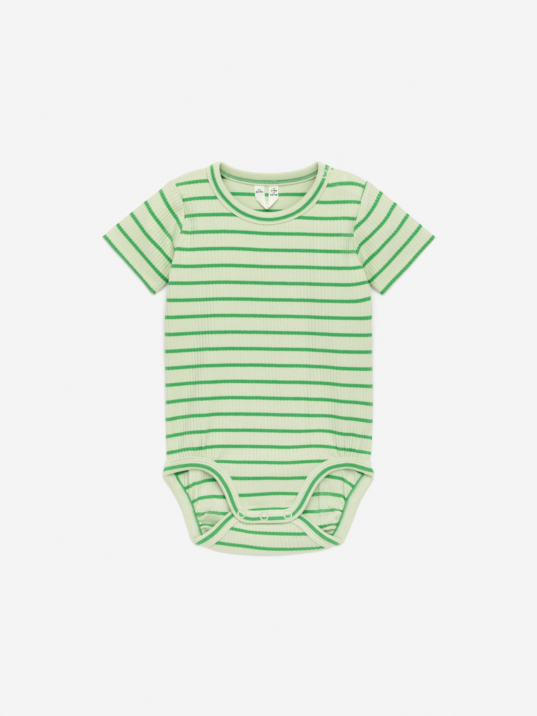 Kortärmad body i bomull - Grön/randig - Slim fit - Children - StillMedia/DescriptiveStillLife - 3