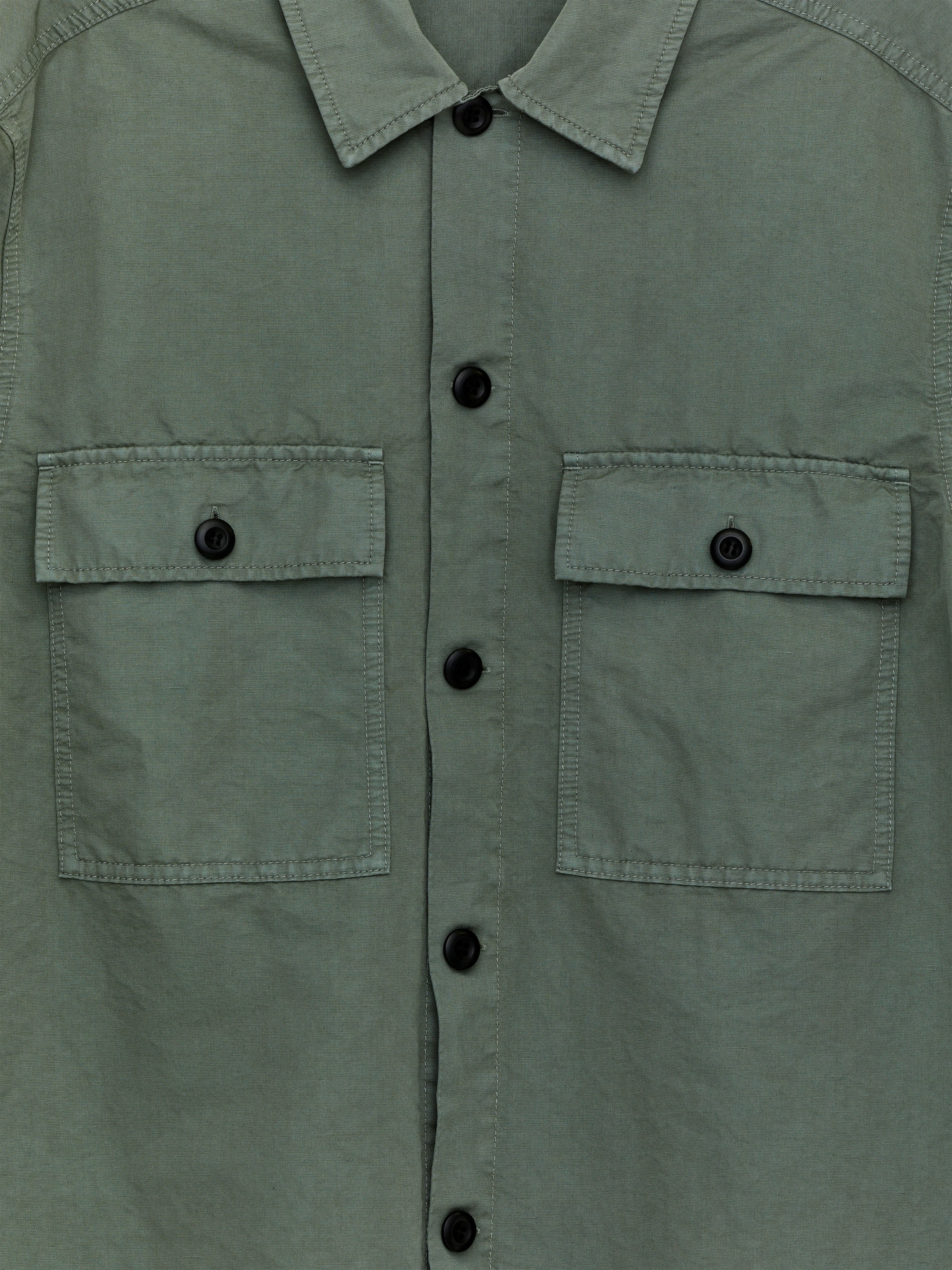 Cotton Linen Overshirt - Dusty Green - Loose fit - Men - StillMedia/DescriptiveDetail - 2