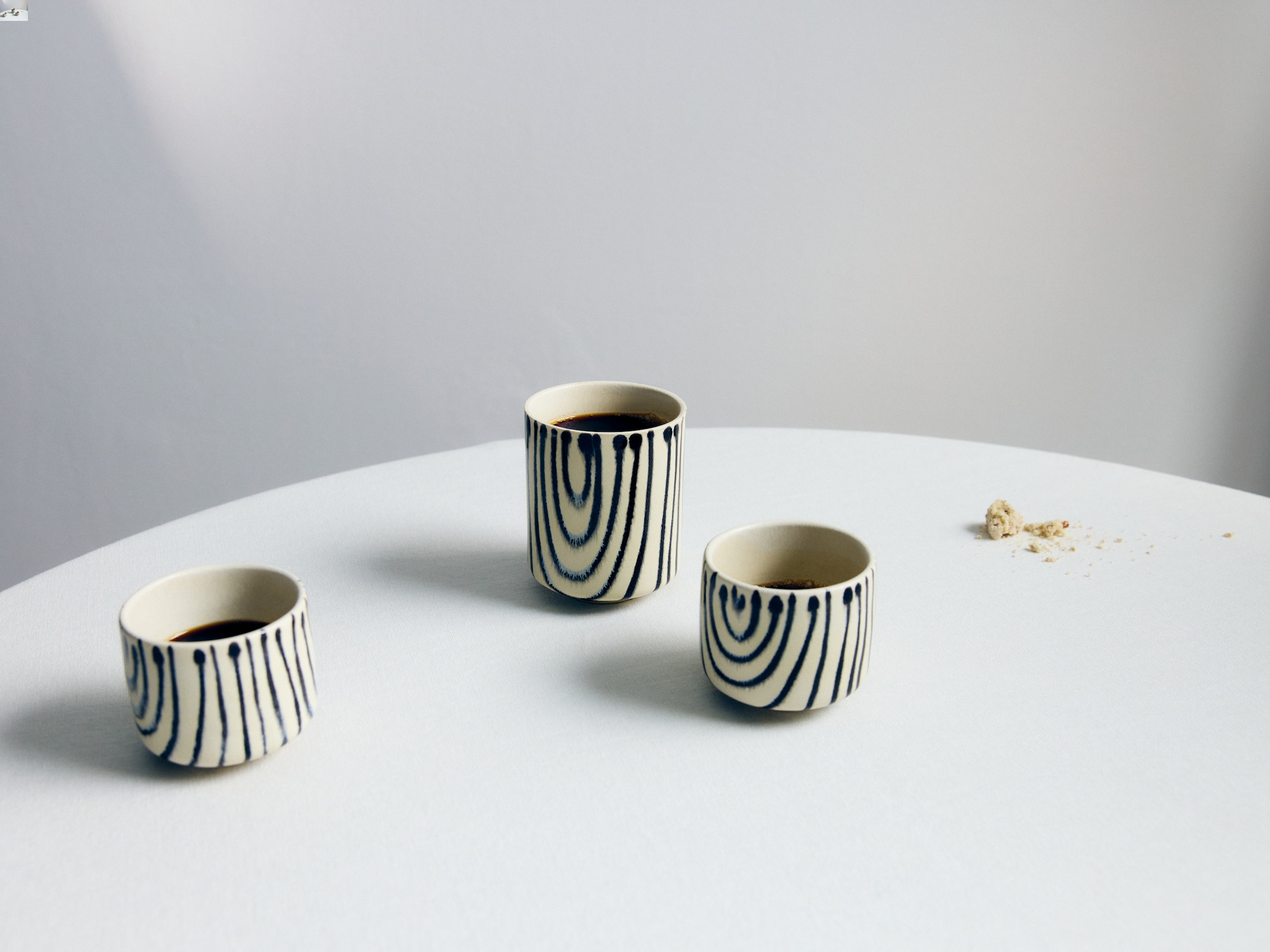 Stoneware Cups Set of 2 - White/Black - homeware - StillMedia/Environmental - 1