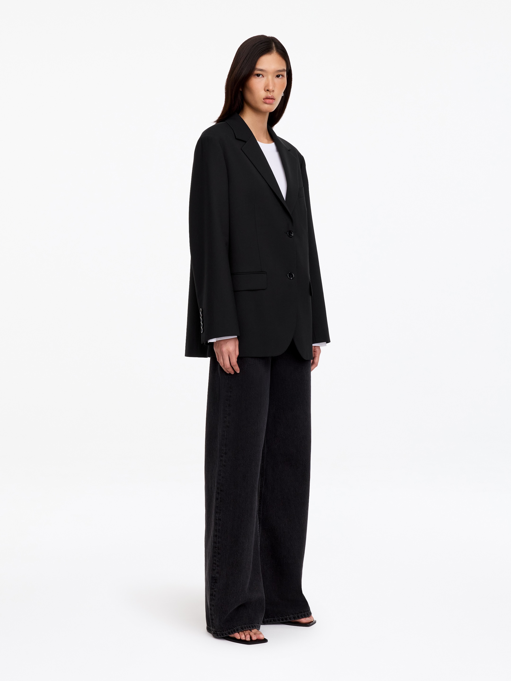 Wool-Blend Relaxed Blazer - Black - Relaxed fit - women - StillMedia/Lookbook - 6