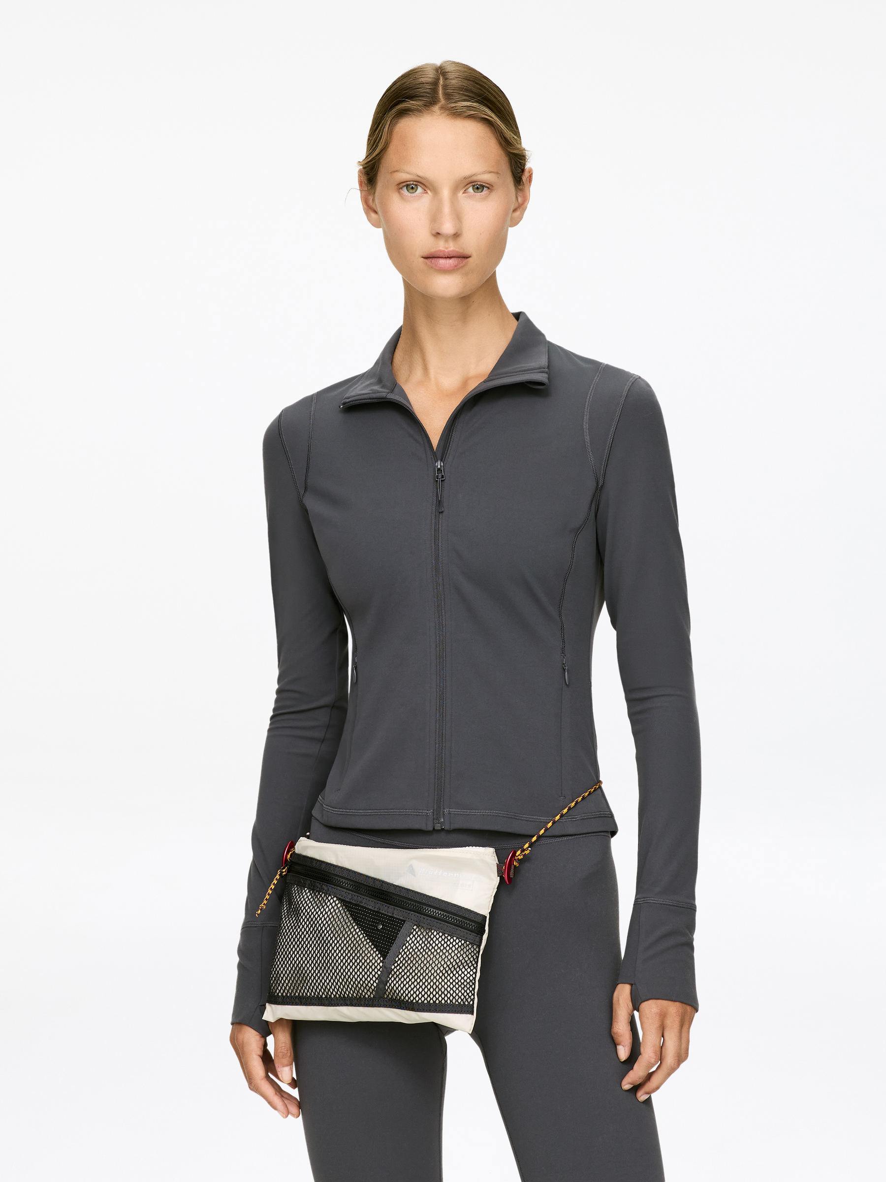 Soft Stretch Zip Jacket-#41444A-17628