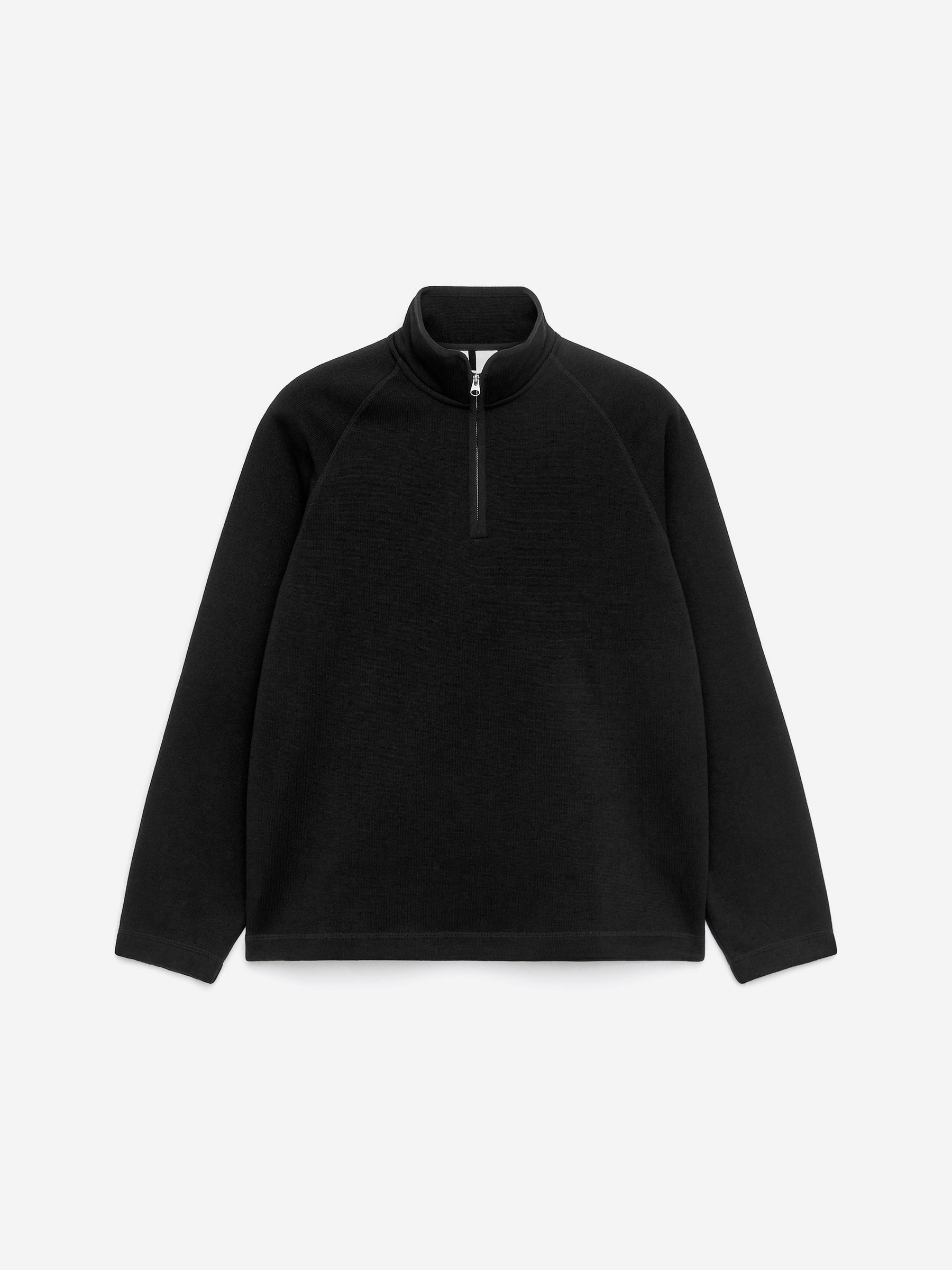Half-Zip Fleece Sweatshirt-Black-16648
