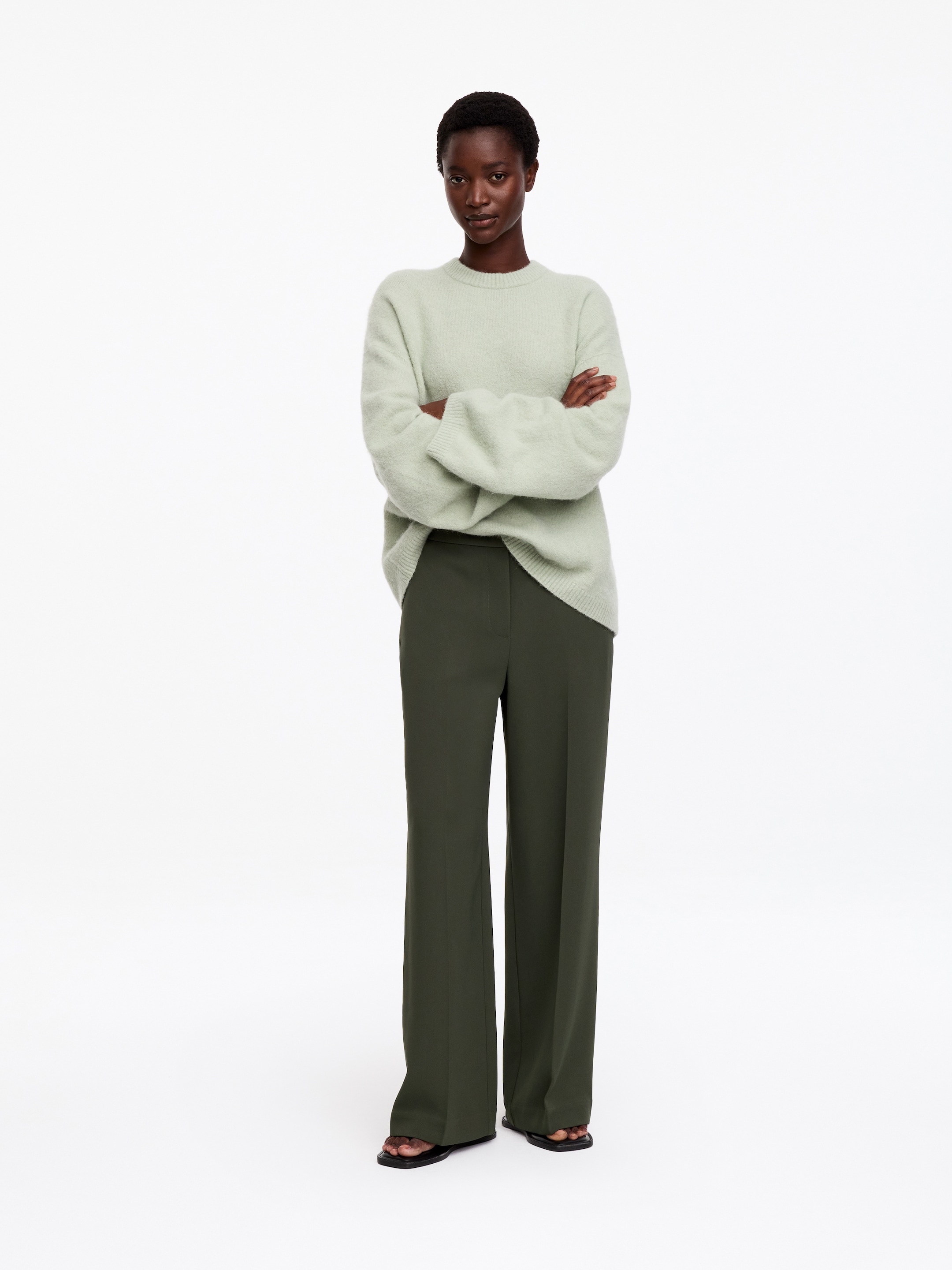 Pantaloni cropped-Green-20317