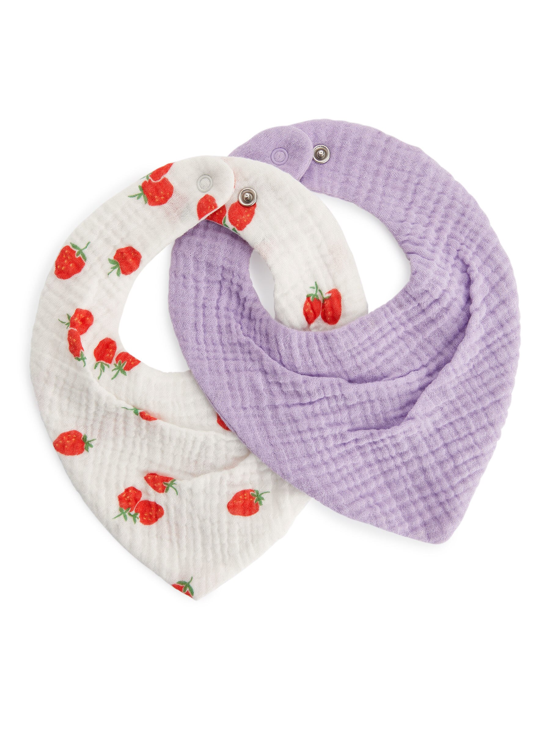 Lätzchen aus Baumwollgaze, 2 Stück - Weißer Print/Flieder - Kinder - StillMedia/DescriptiveStillLife - 1