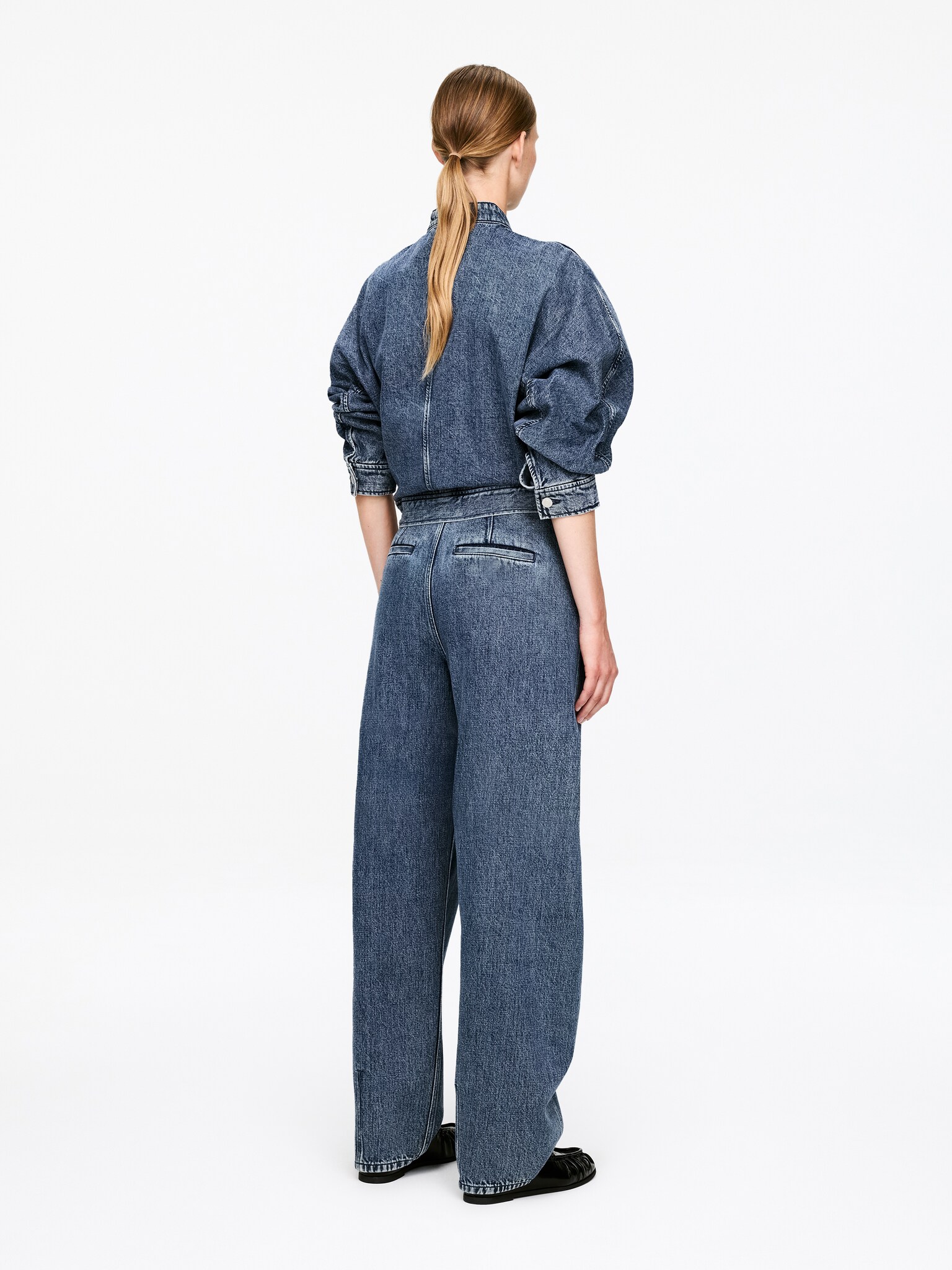 Barrel-Leg Jeans - Washed Blue - 4