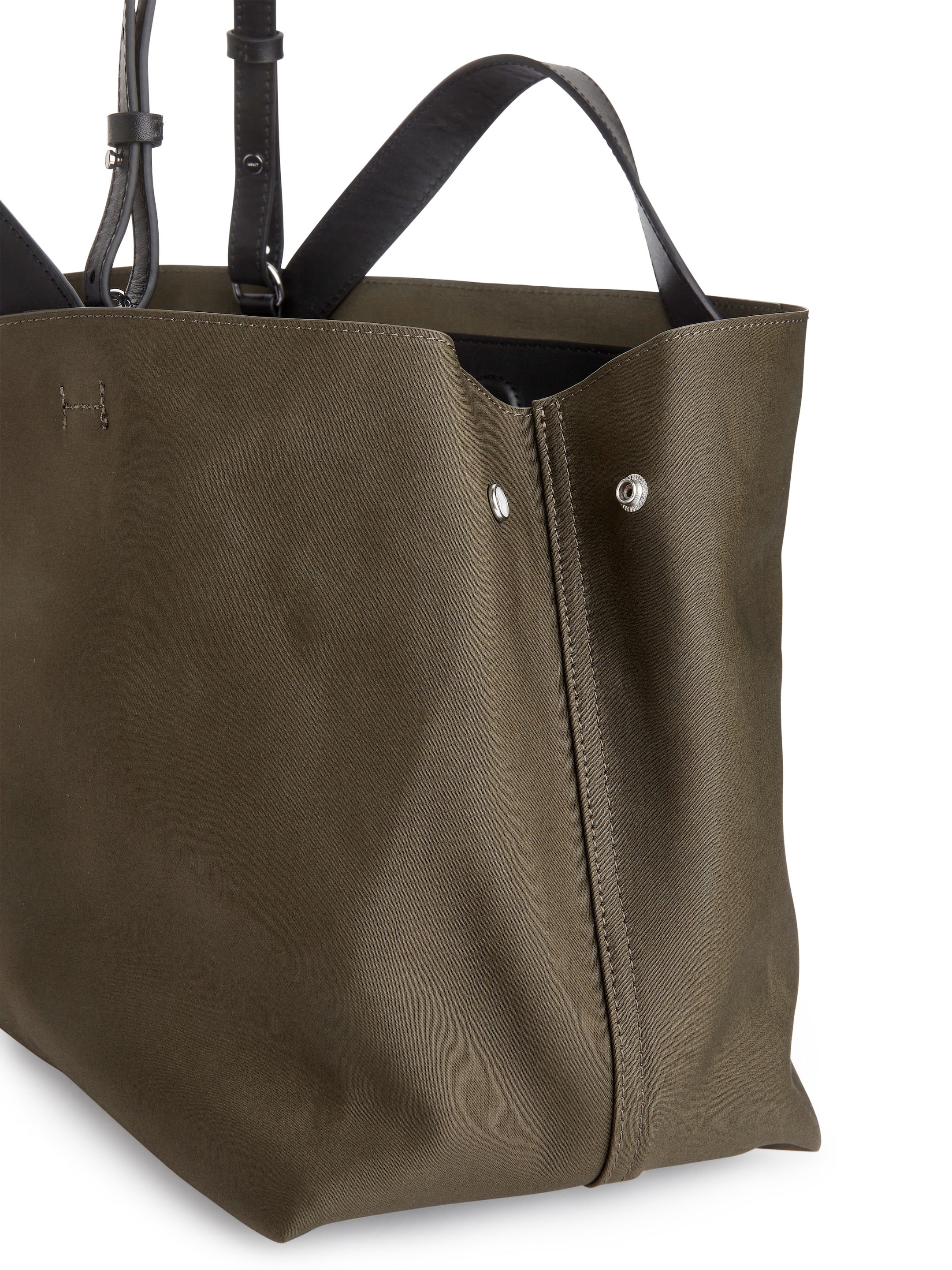 Leather-Trimmed Medium Tote - Khaki Green - Women - StillMedia/DescriptiveDetail - 5
