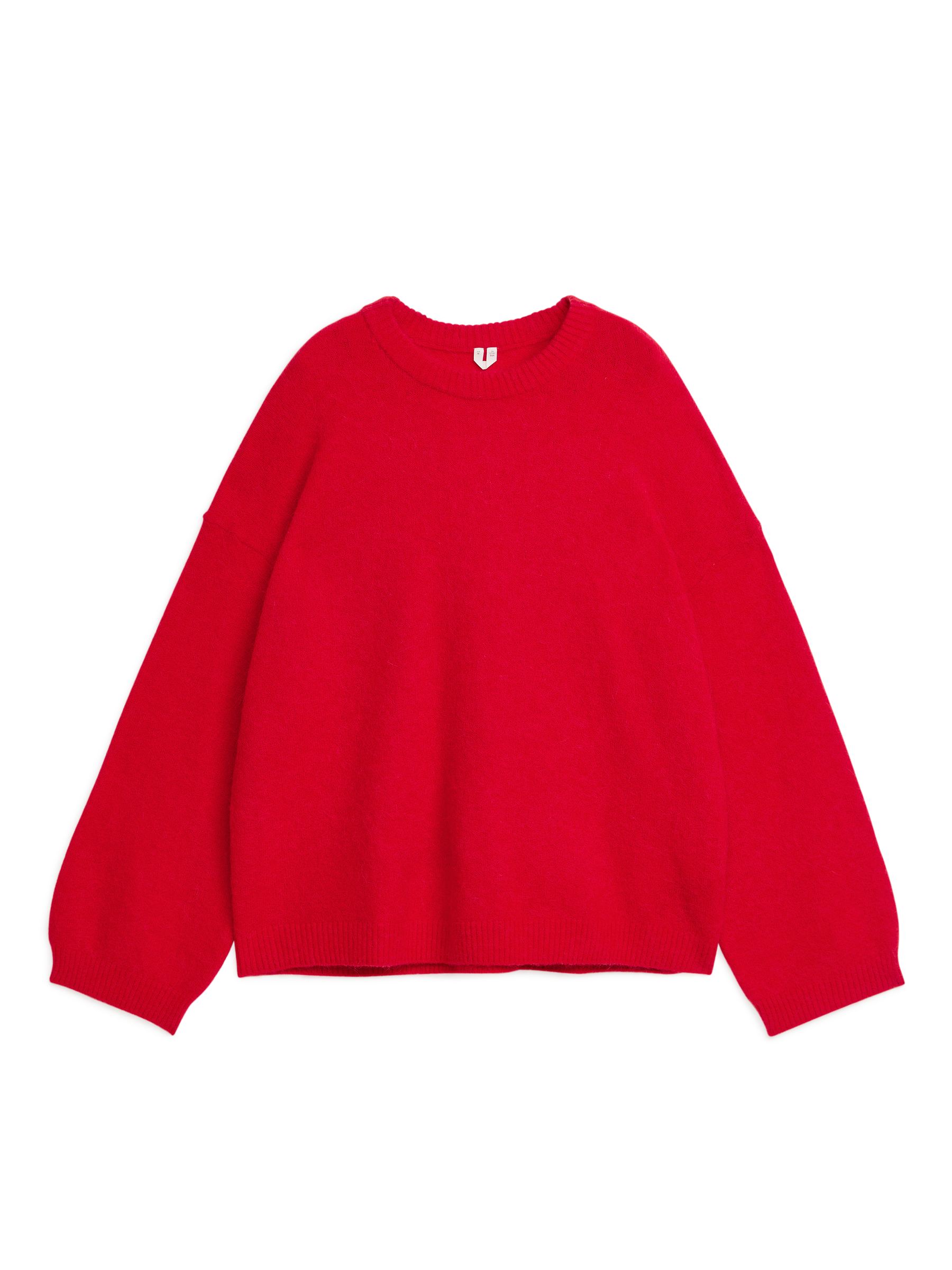 Alpaca-Wool Blend Jumper - Red - Loose fit - Women - StillMedia/DescriptiveStillLife - 1