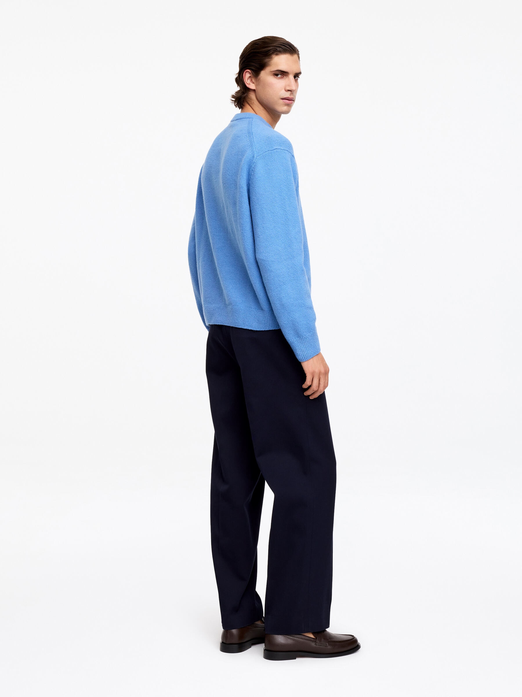 Stickad tröja - Blå - Loose fit - Men - StillMedia/Lookbook - 2