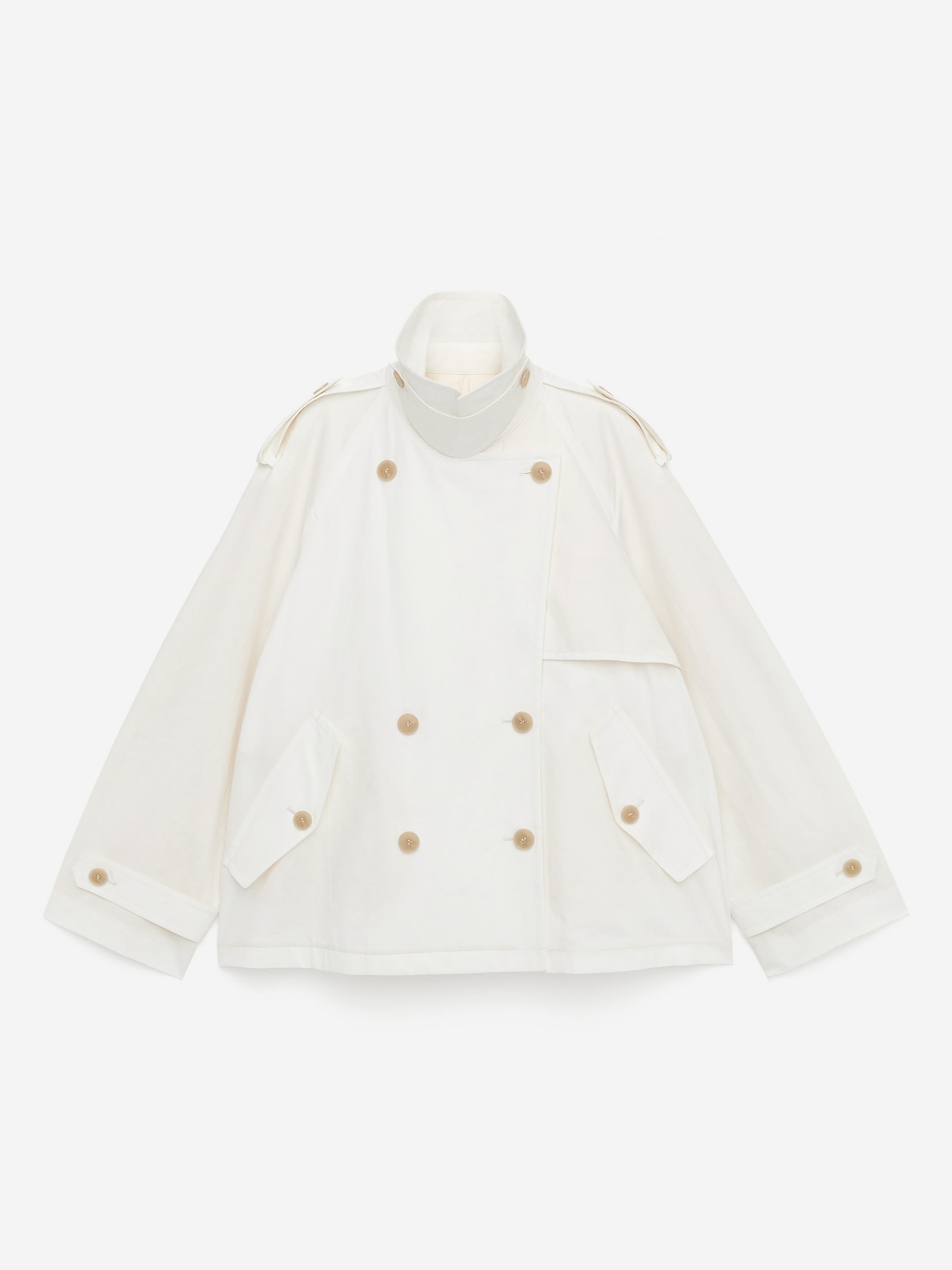 Short Trench Coat - Dusty White - Regular fit - Women - StillMedia/DescriptiveStillLife - 1