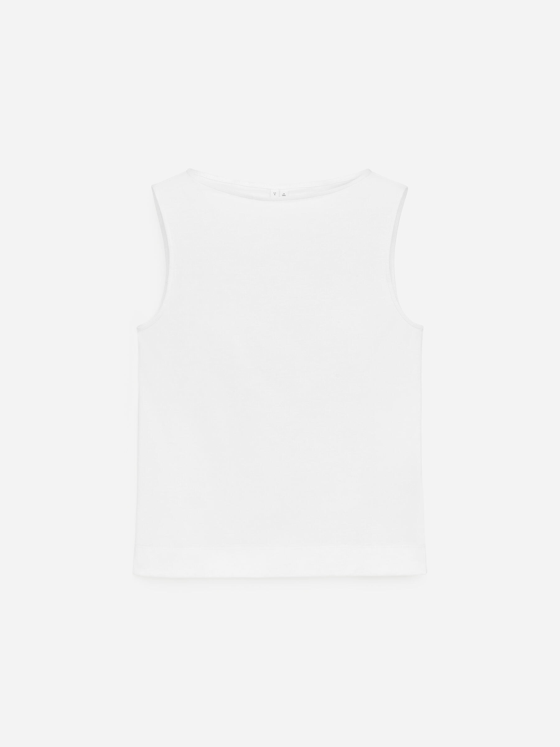 Boat Neck Tank Top-#FFFFFF-18981