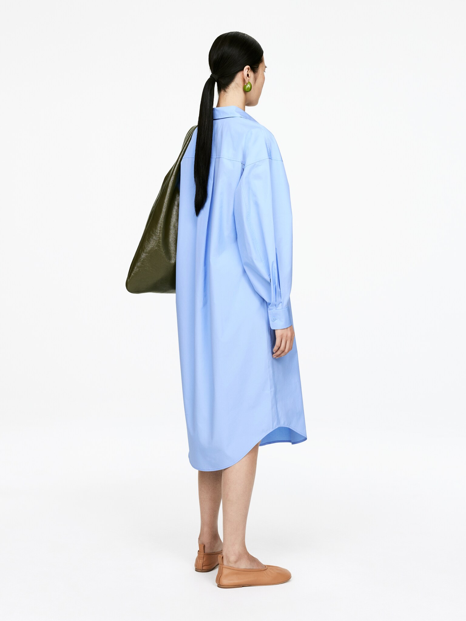 Robe chemise oversize - Bleu ciel/Rose poudré - 4