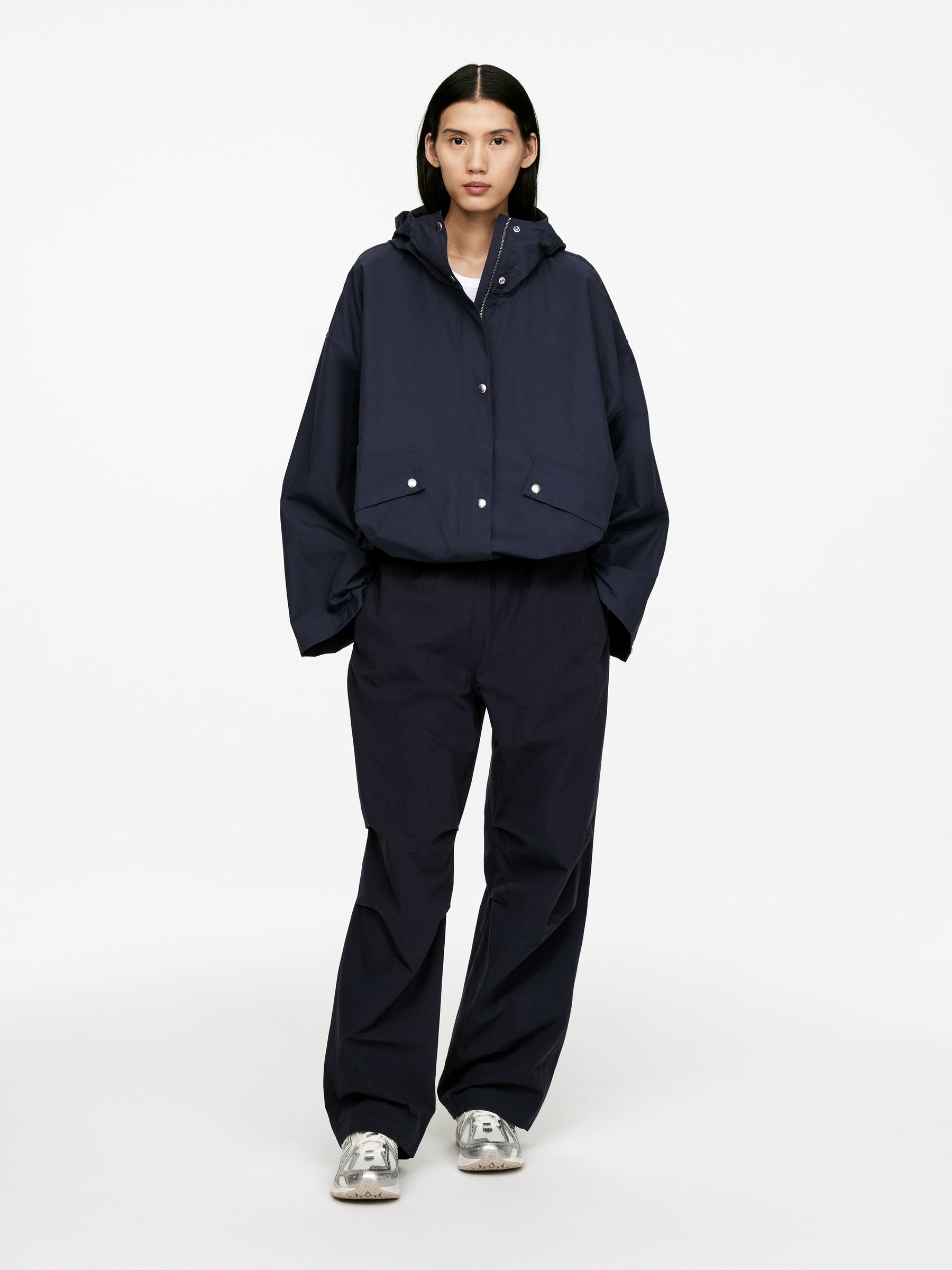 Activewear Cotton Trousers - Dark Blue - Loose fit - Women - StillMedia/Lookbook - 7