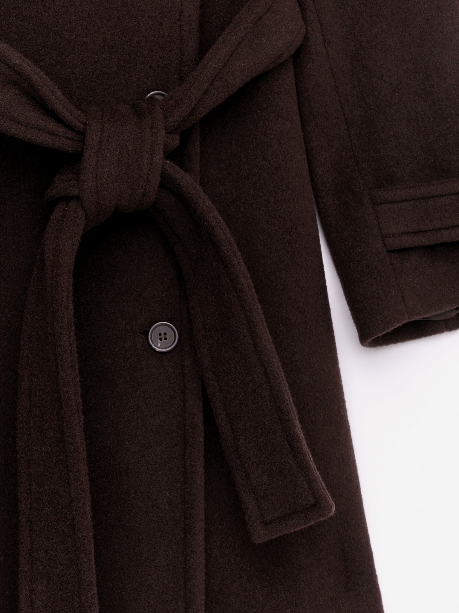 Manteau surdimensionné en laine mélangée - Marron foncé/Noir - 2