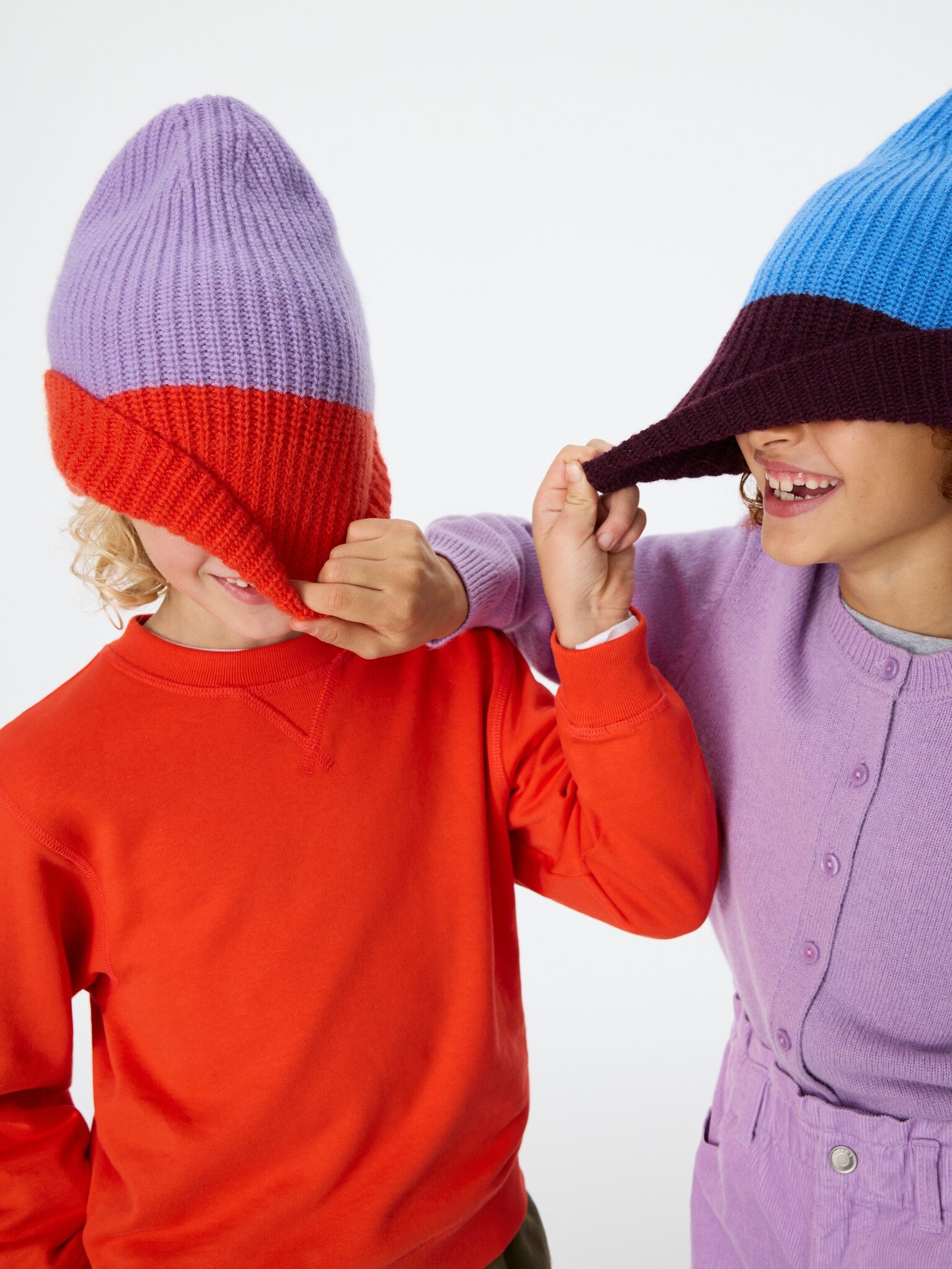 Wool Beanie - Lila/rood/Rood/Blauw/Blauw/bordeauxrood/Blauw/oranje - 2