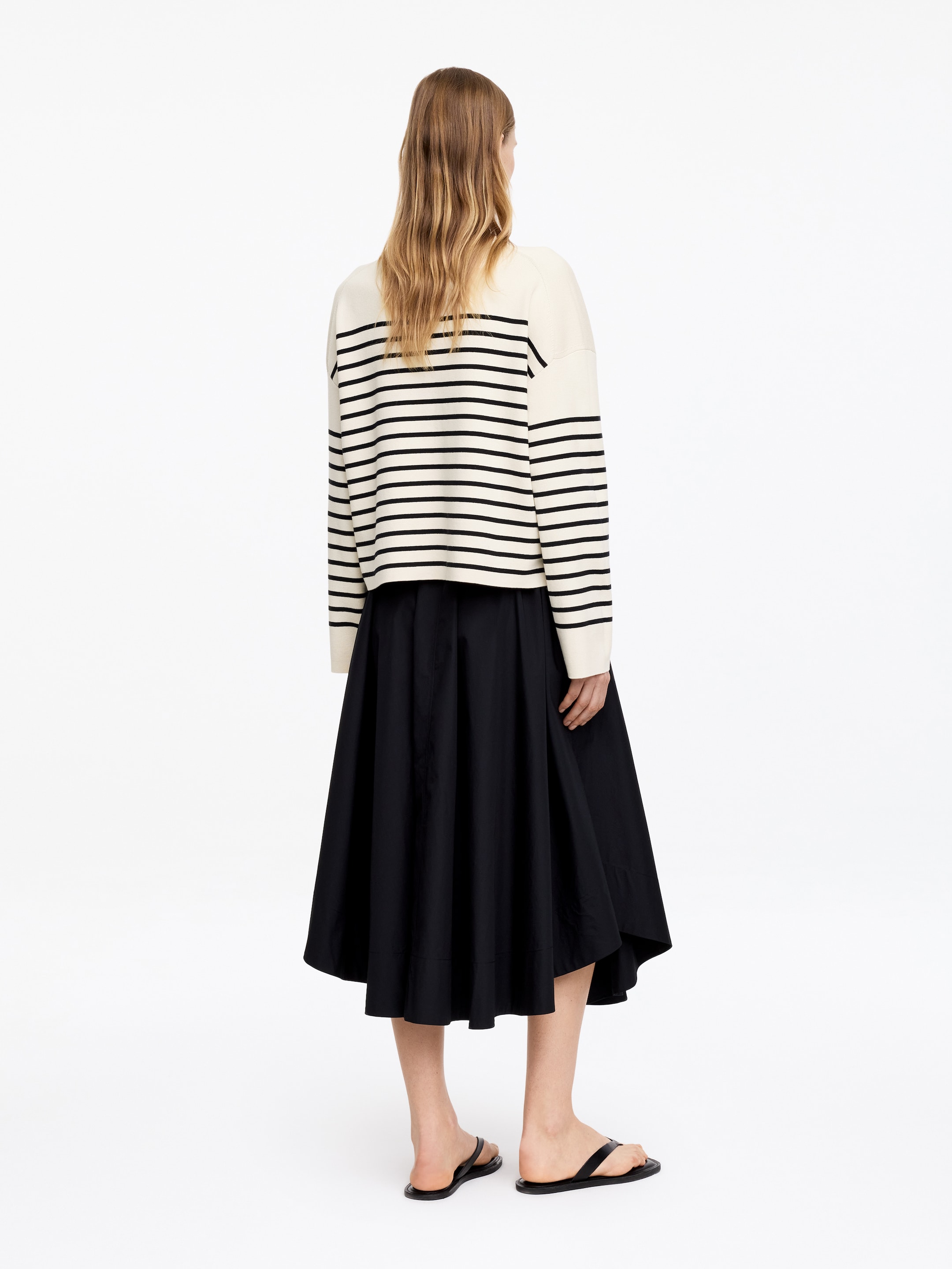 Pull en coton - Blanc/Bleu foncé - Regular fit - Femme - StillMedia/Lookbook - 3