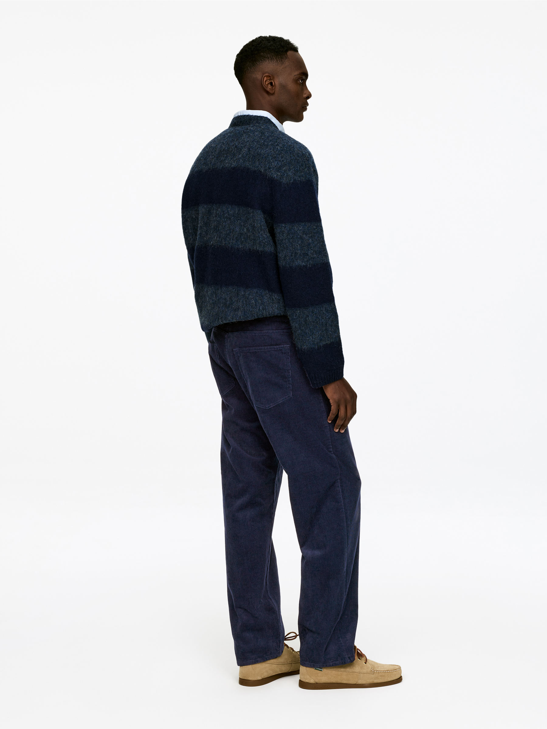 LOOSE Corduroy Trousers - Dark Blue - Loose fit - Men - StillMedia/Lookbook - 4