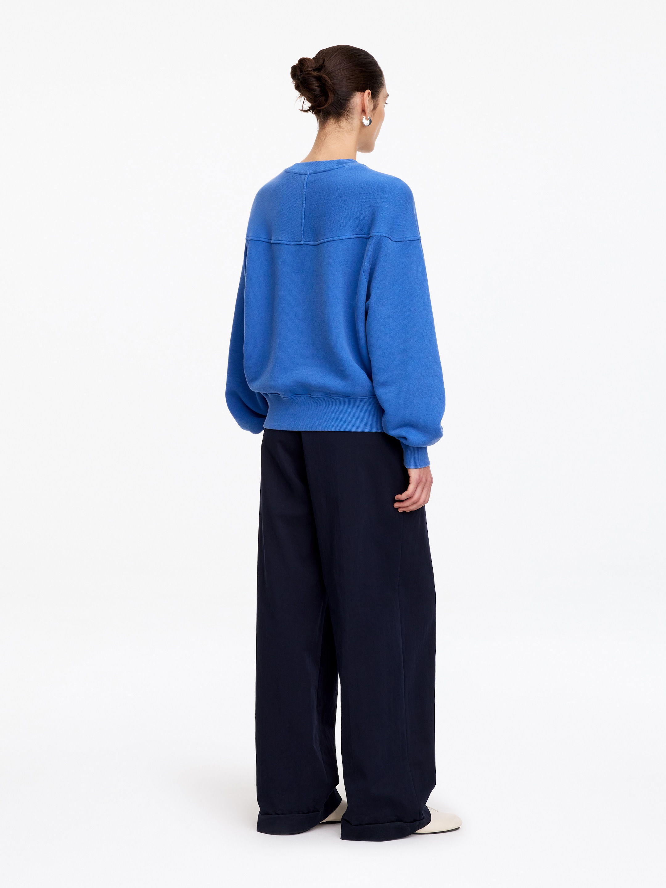 Felpa in cotone - Blu - Relaxed fit - women - StillMedia/Lookbook - 3