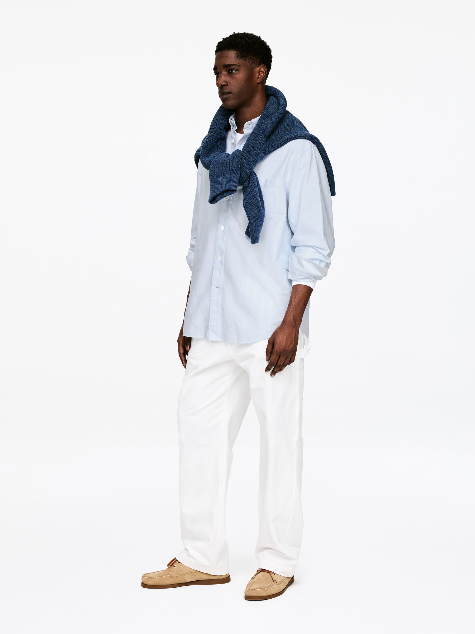 Oversized Oxford Shirt - Blue/White - Oversized - Men - StillMedia/Lookbook - 12