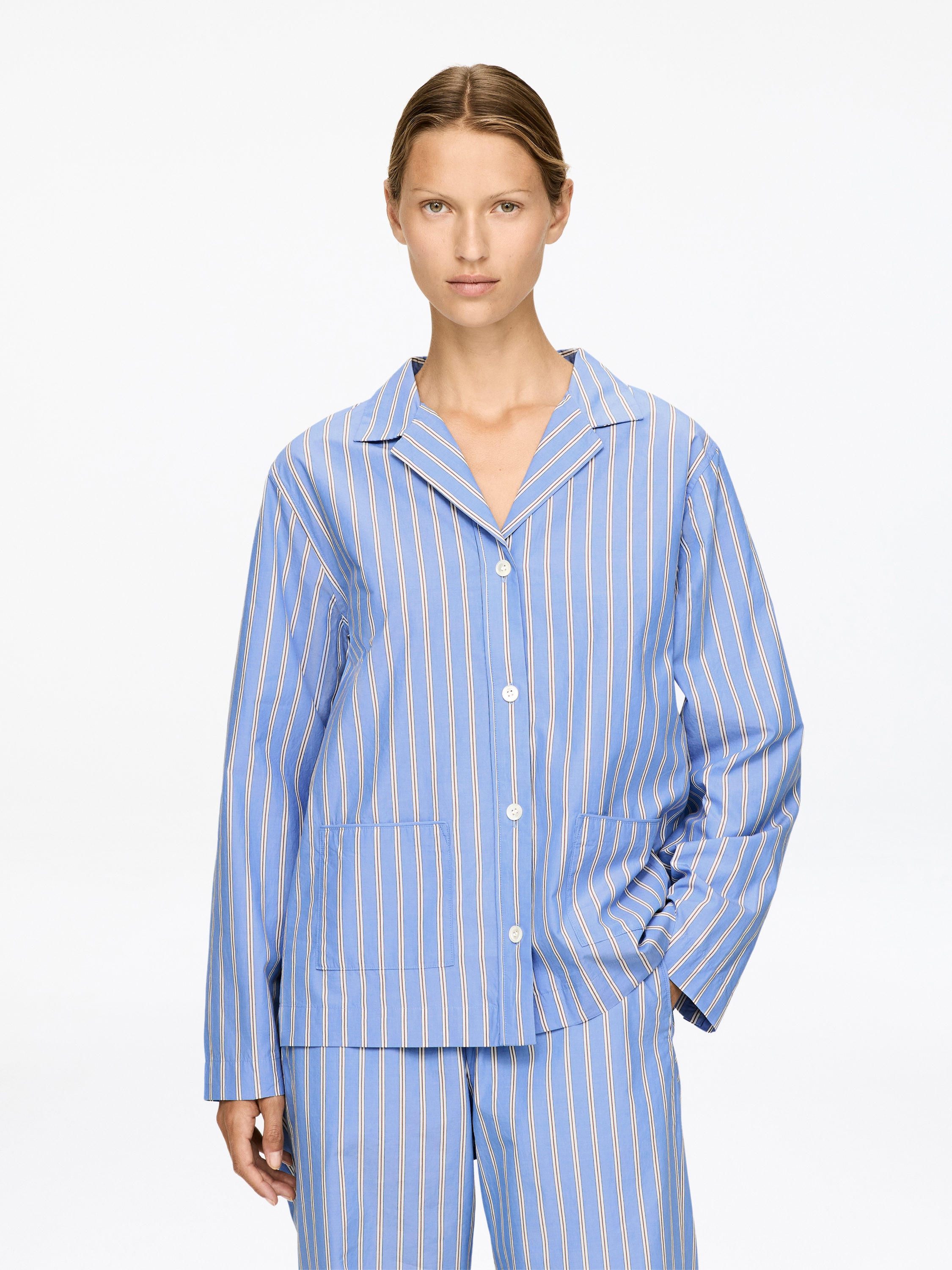 Hemd aus Baumwollsatin-#6E85BB-17079