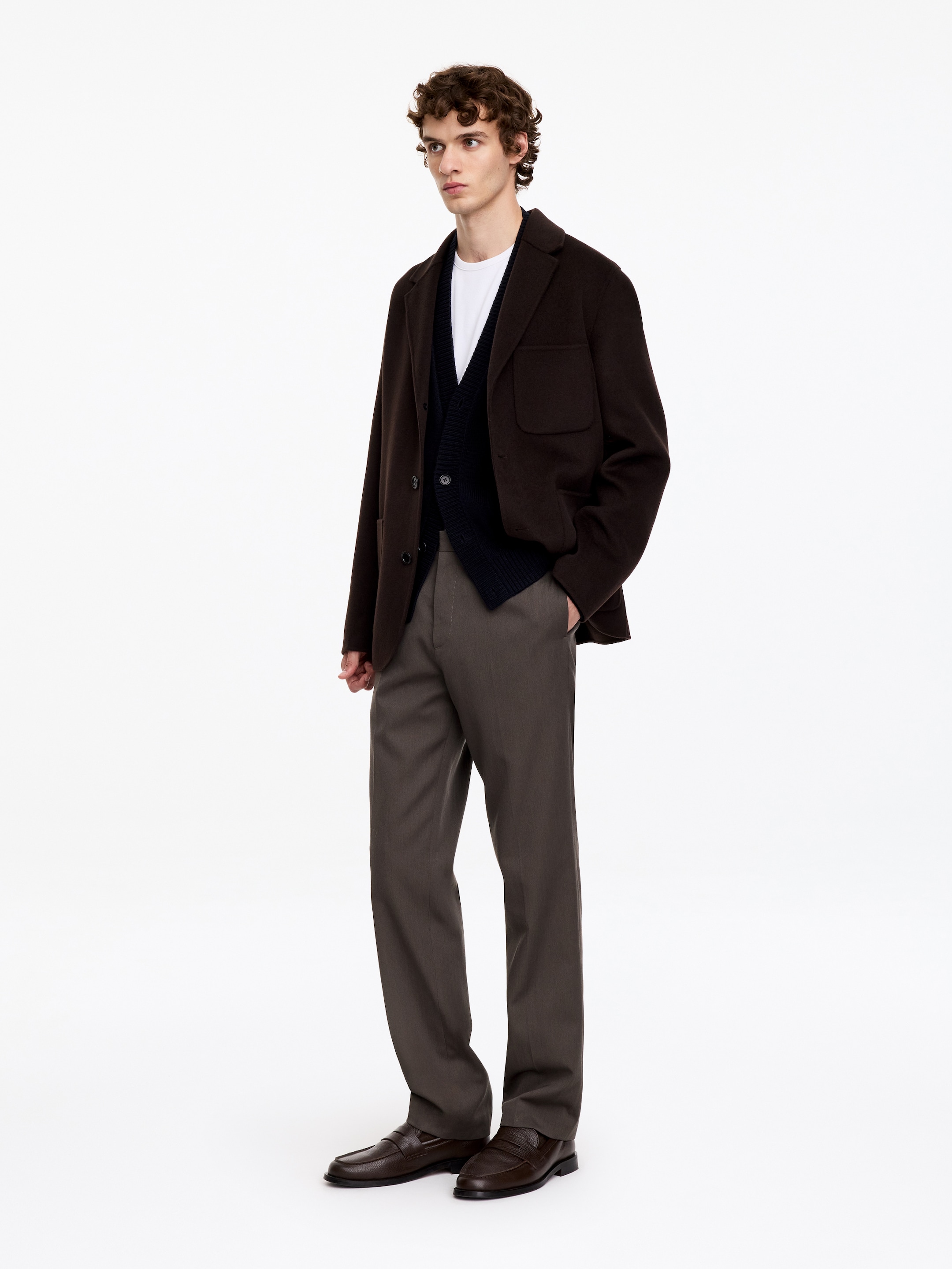 Hose aus Wolle und Baumwolle - Dunkles Graubraun - Regular Fit - men - StillMedia/Lookbook - 8