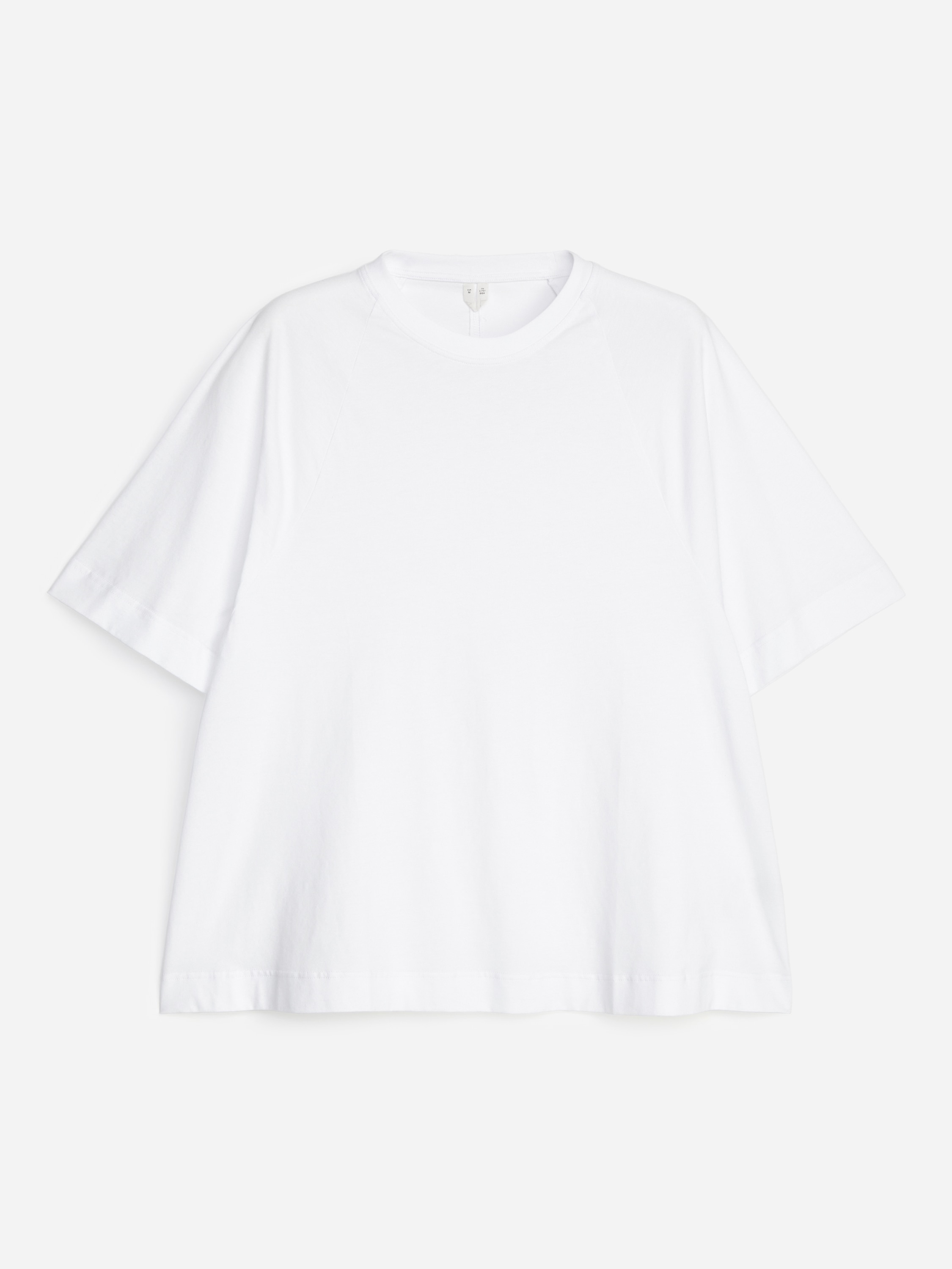 Baumwoll-T-Shirt in A-Linie - Weiß/Marine