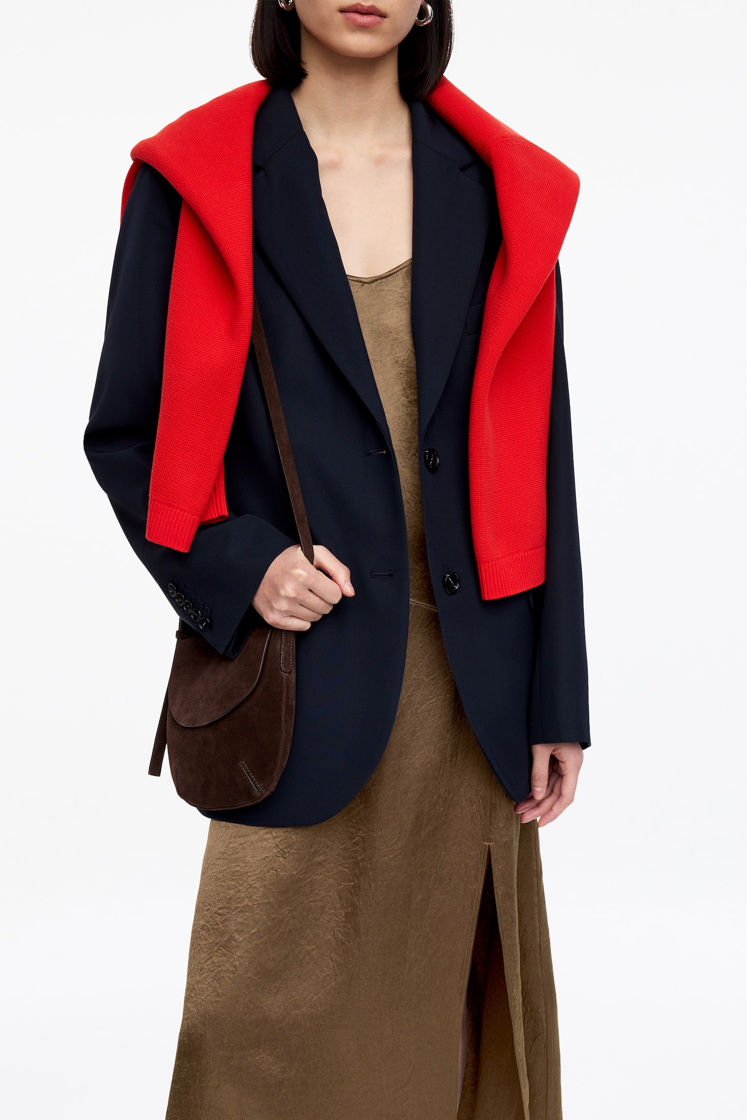 Satijnen slipdress - Bruin - 4