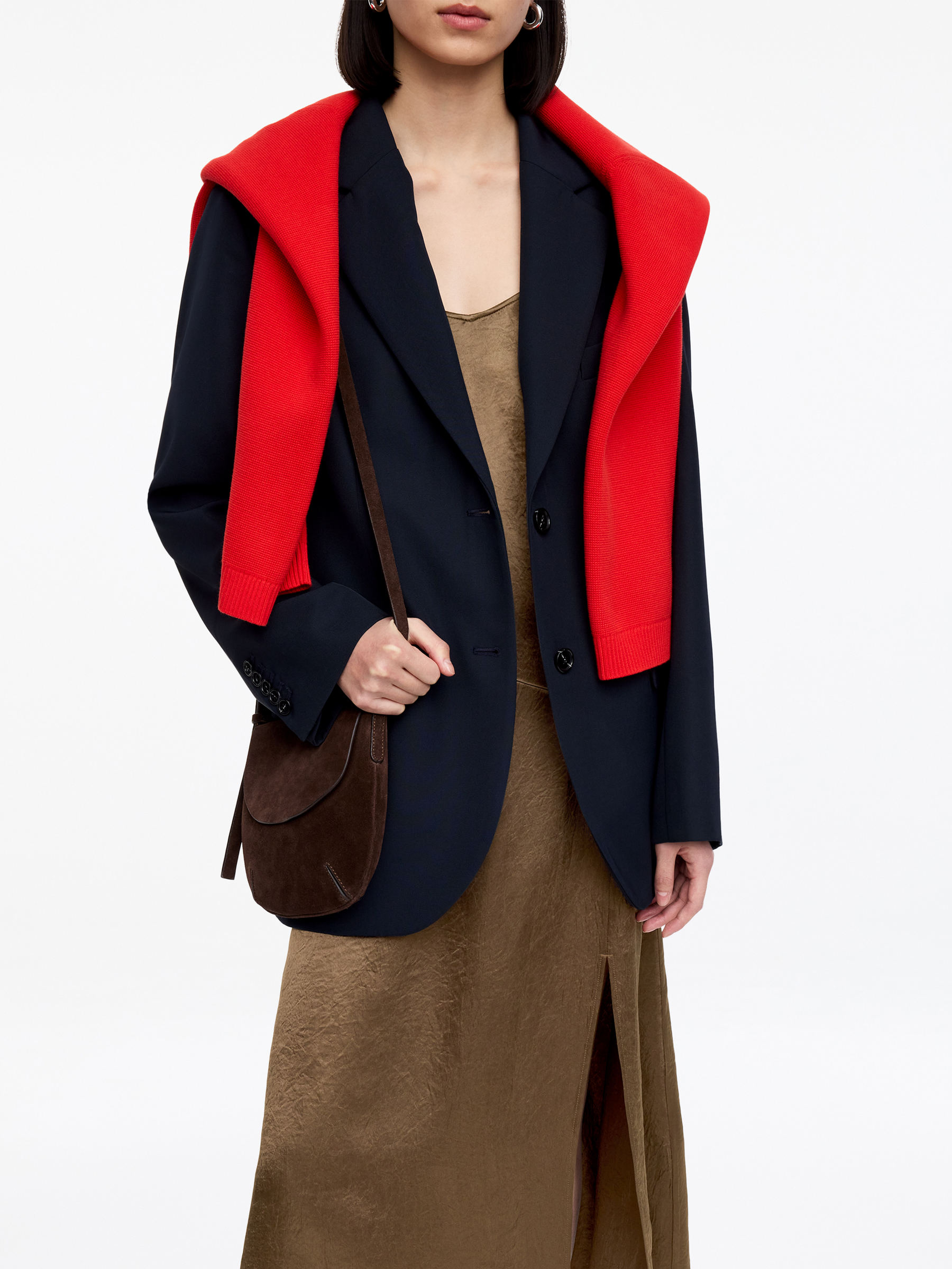 Satynowa sukienka na ramiączkach - Brązowy - Fason normalny - Women - StillMedia/Lookbook - 5