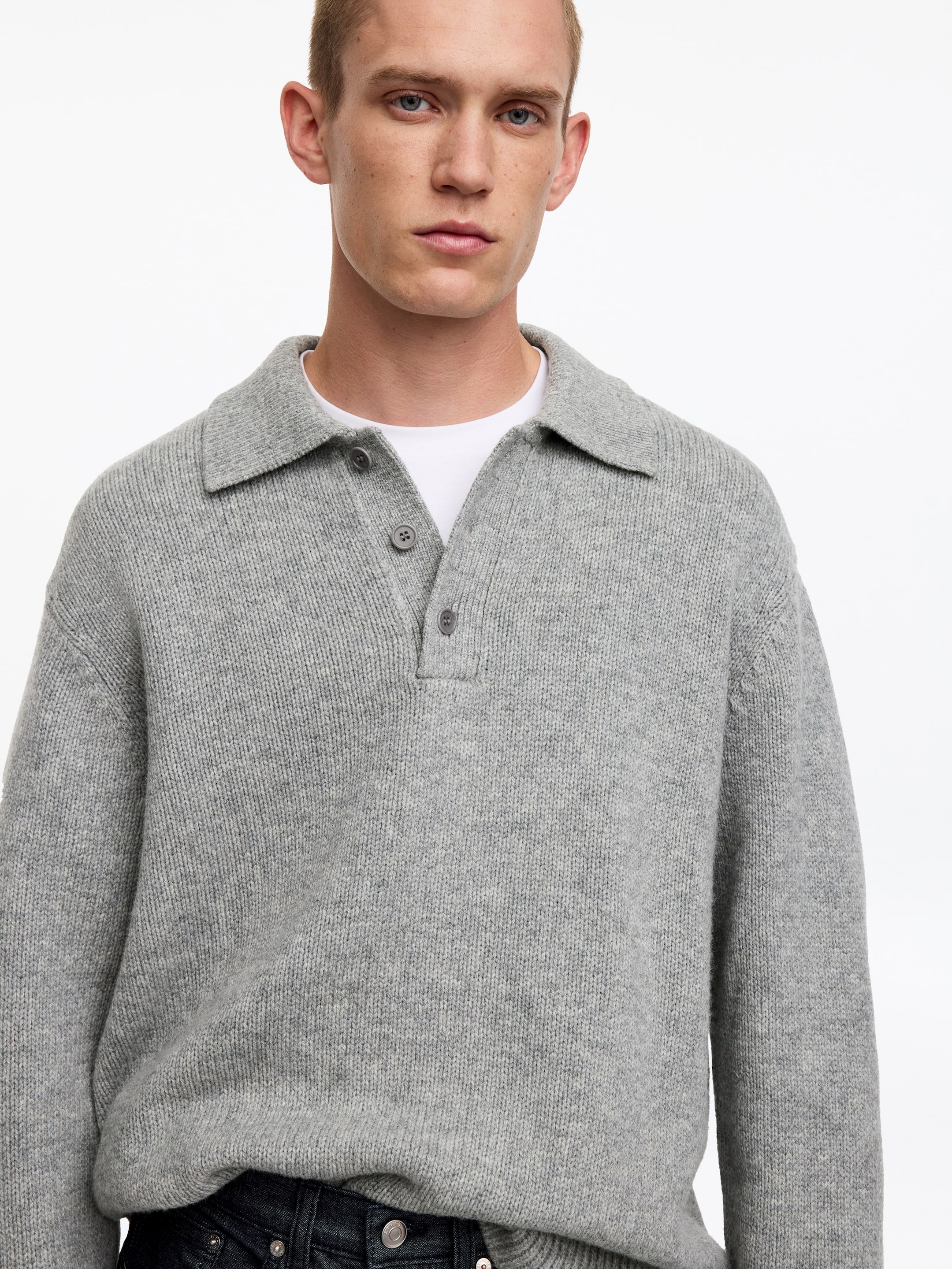 Polopullover aus Wolle - Graumeliert - Relaxed Fit - men - StillMedia/Lookbook - 5