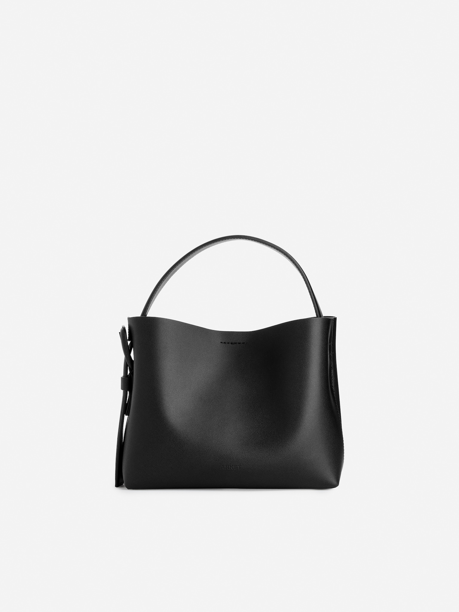 Bolso bandolera de piel - Negro