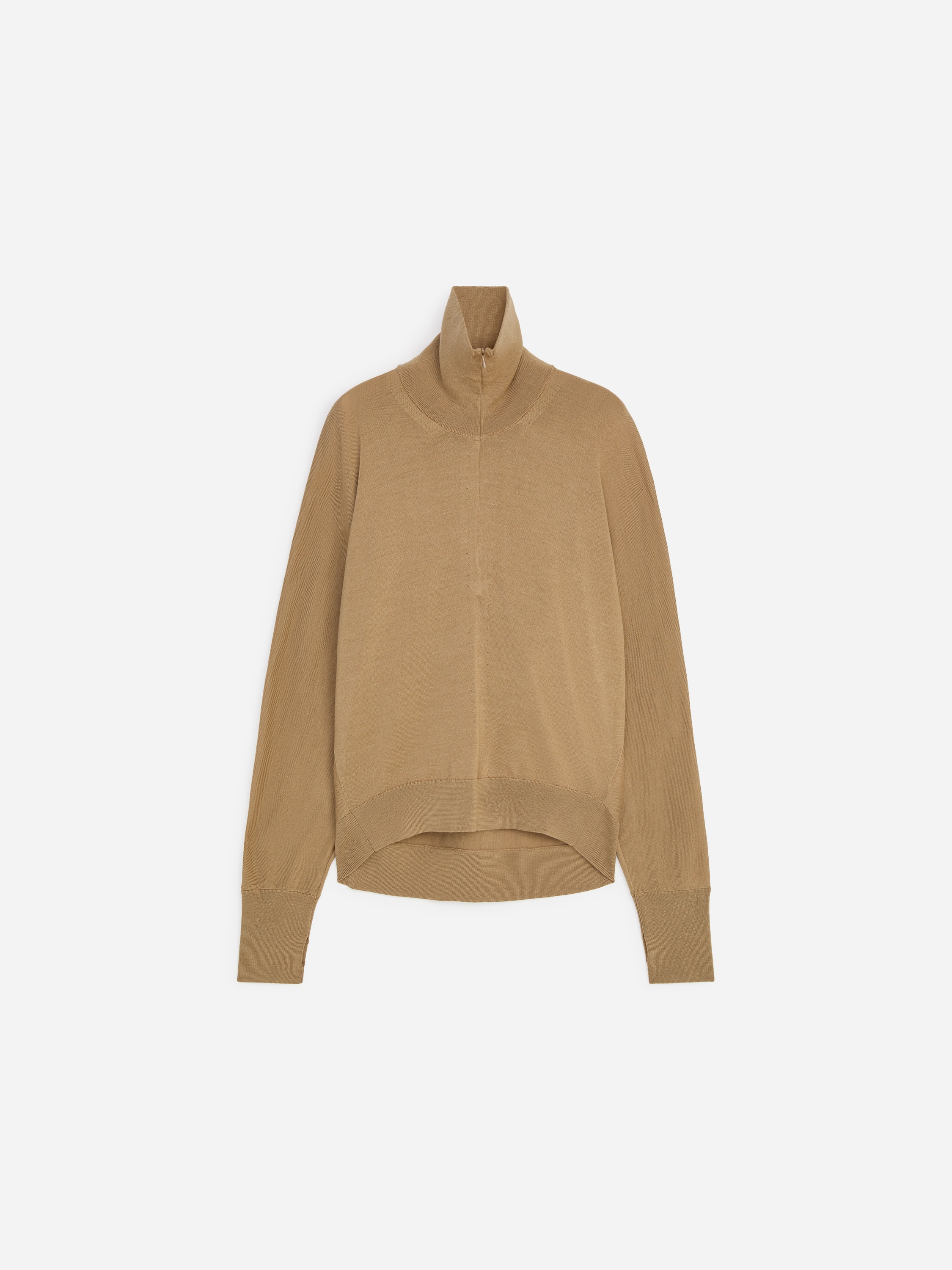 Merinoullgenser med halv glidelås - Beige/Marine