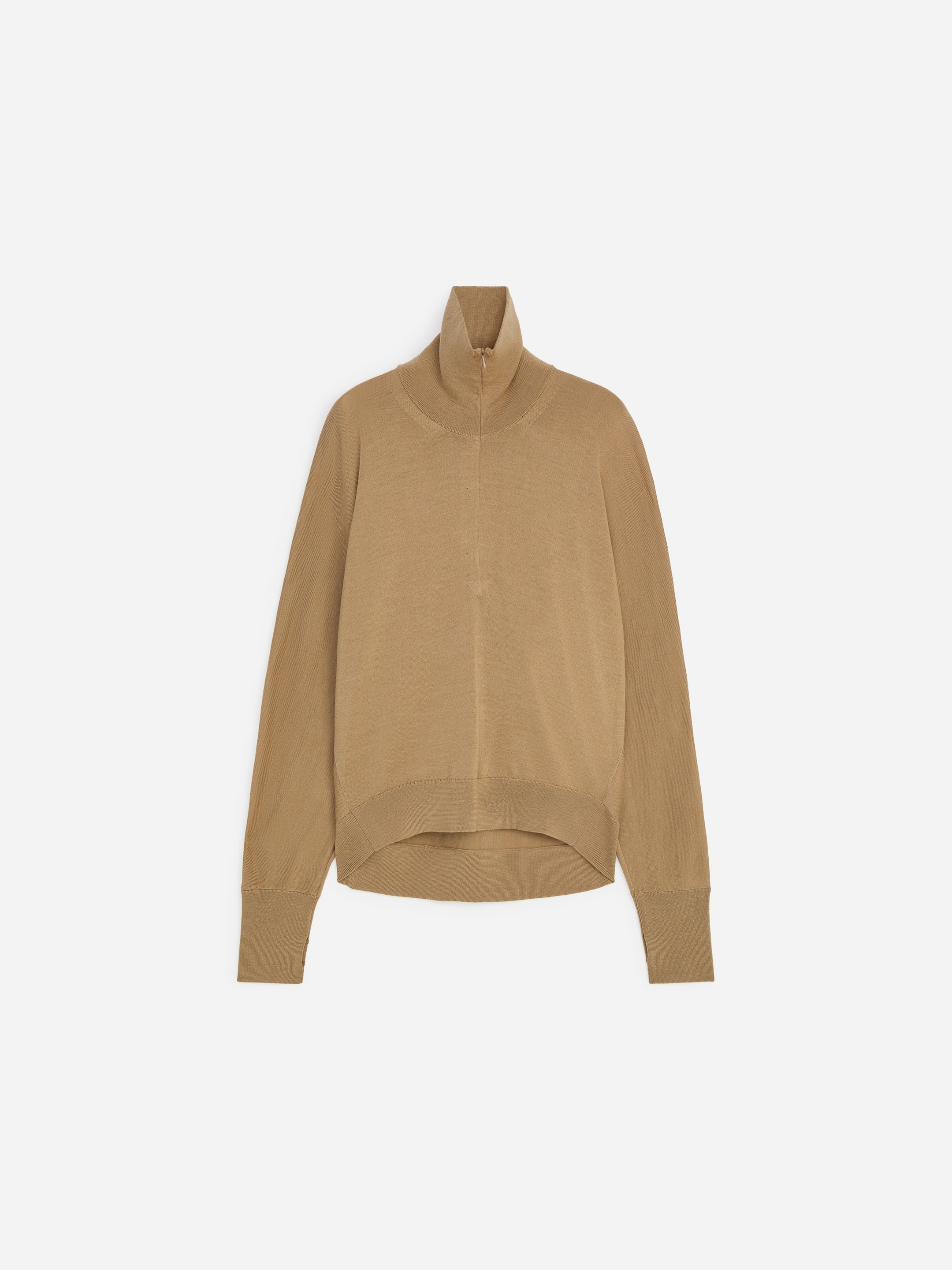 Merino Wool Half-Zip Jumper-#997A59-20180