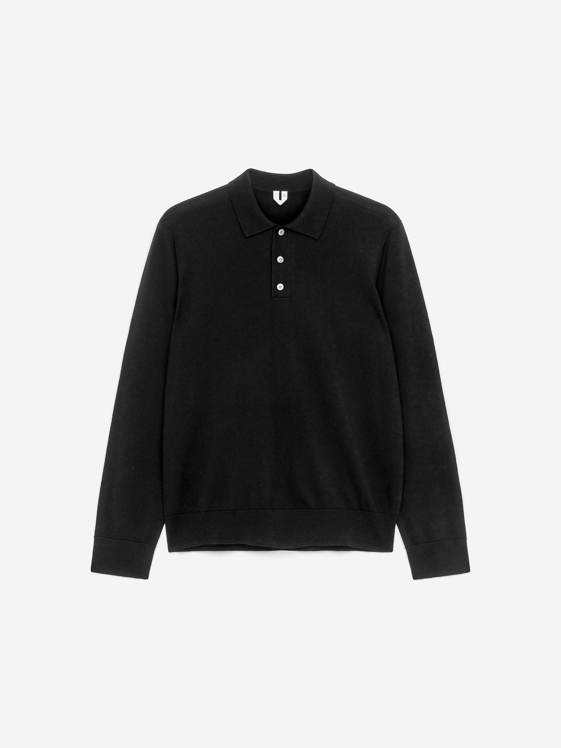 Merino Polo Jumper - Black - Regular fit - Men - StillMedia/DescriptiveStillLife - 22