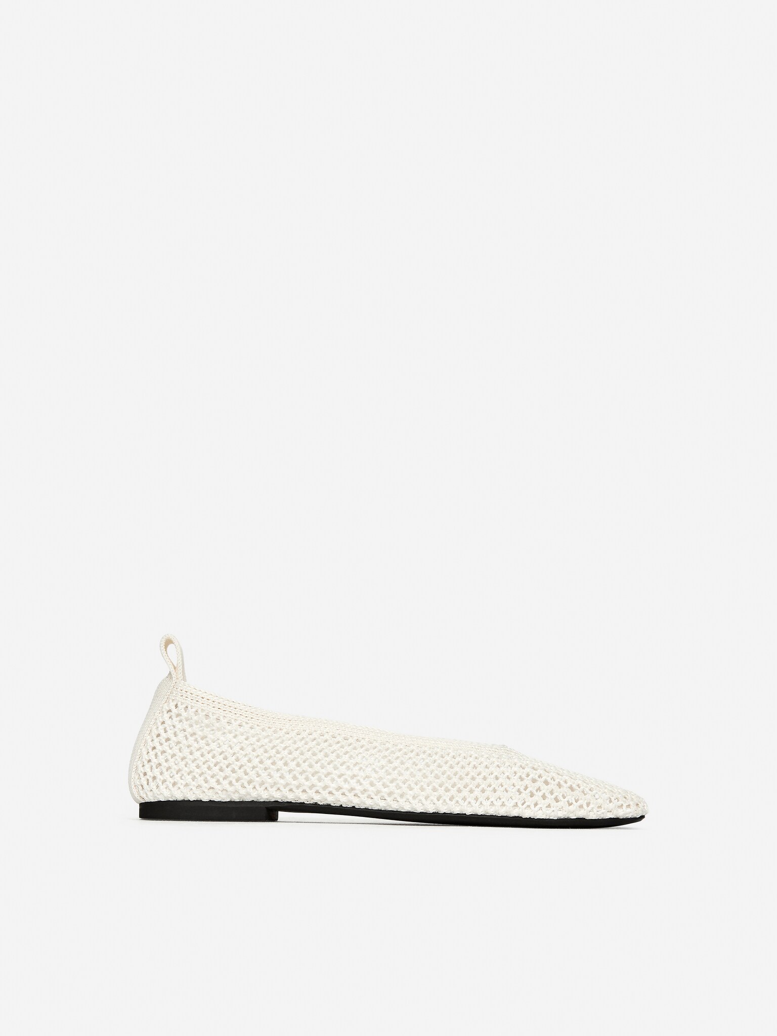 Ballerines en maille - Blanc cassé/Noir/Rouille - 2