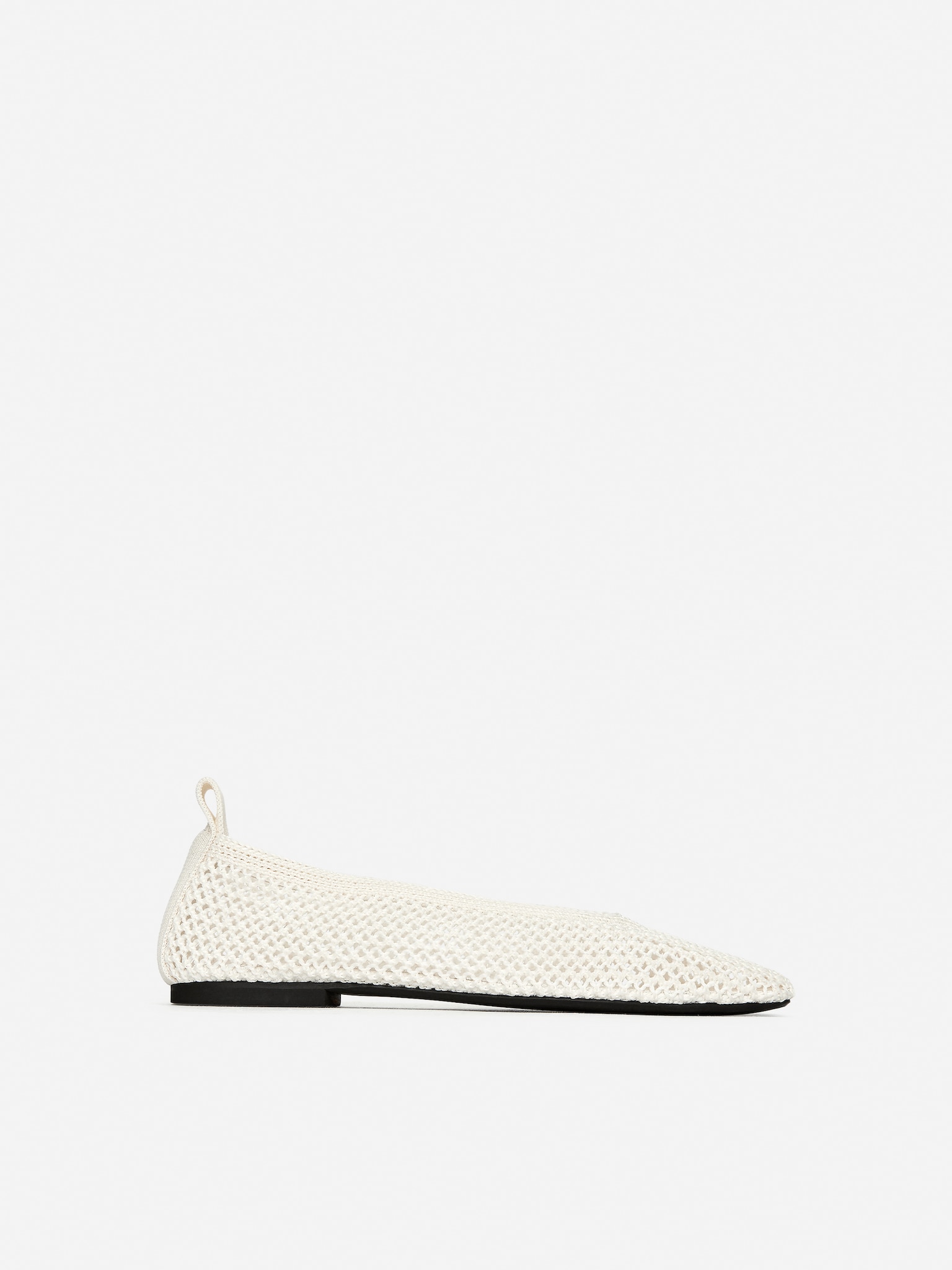 Ballerines en maille - Blanc cassé/Noir/Rouille - 2