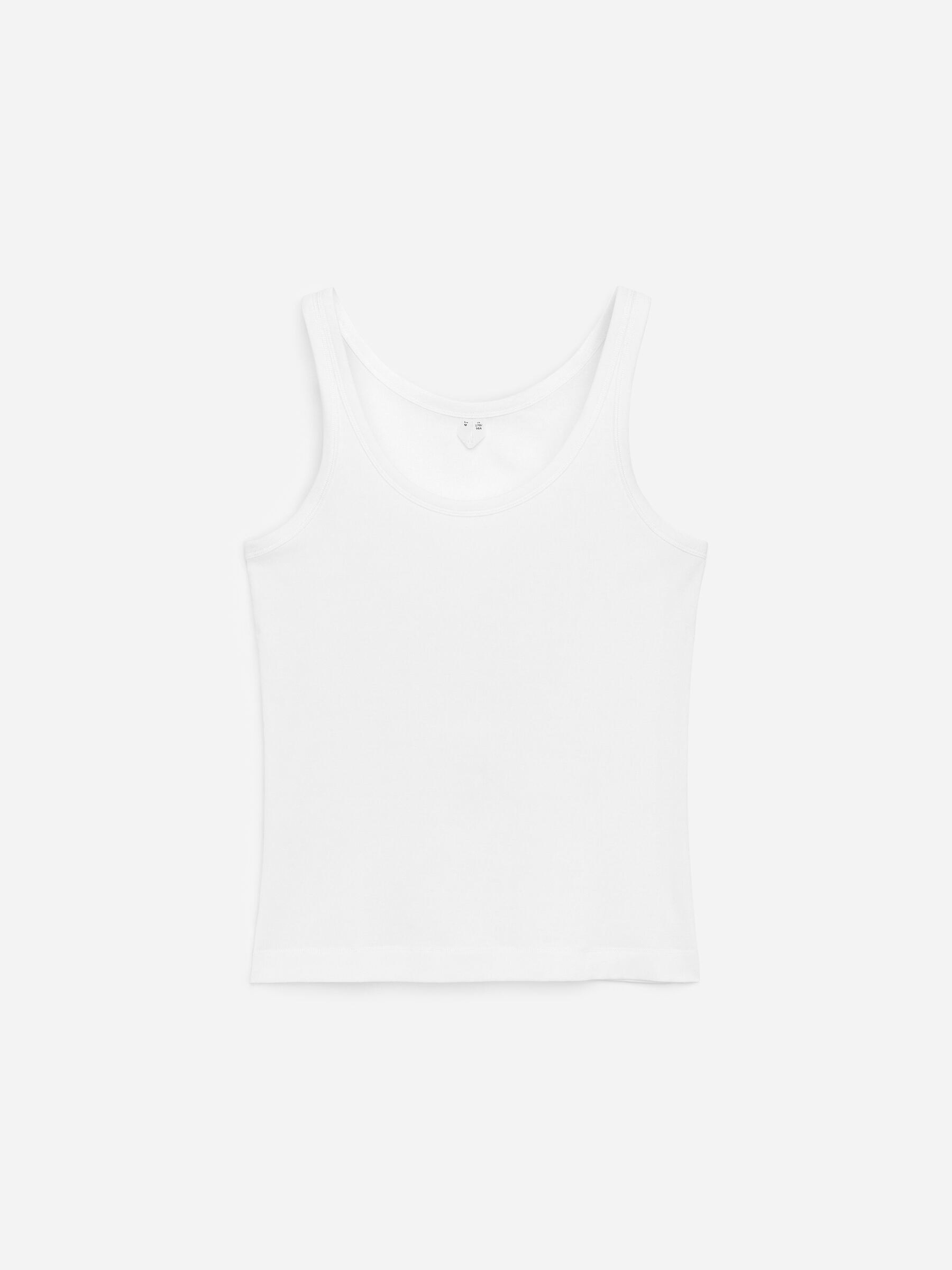 Scoop-Neck Tank Top-#FFFFFF-18971