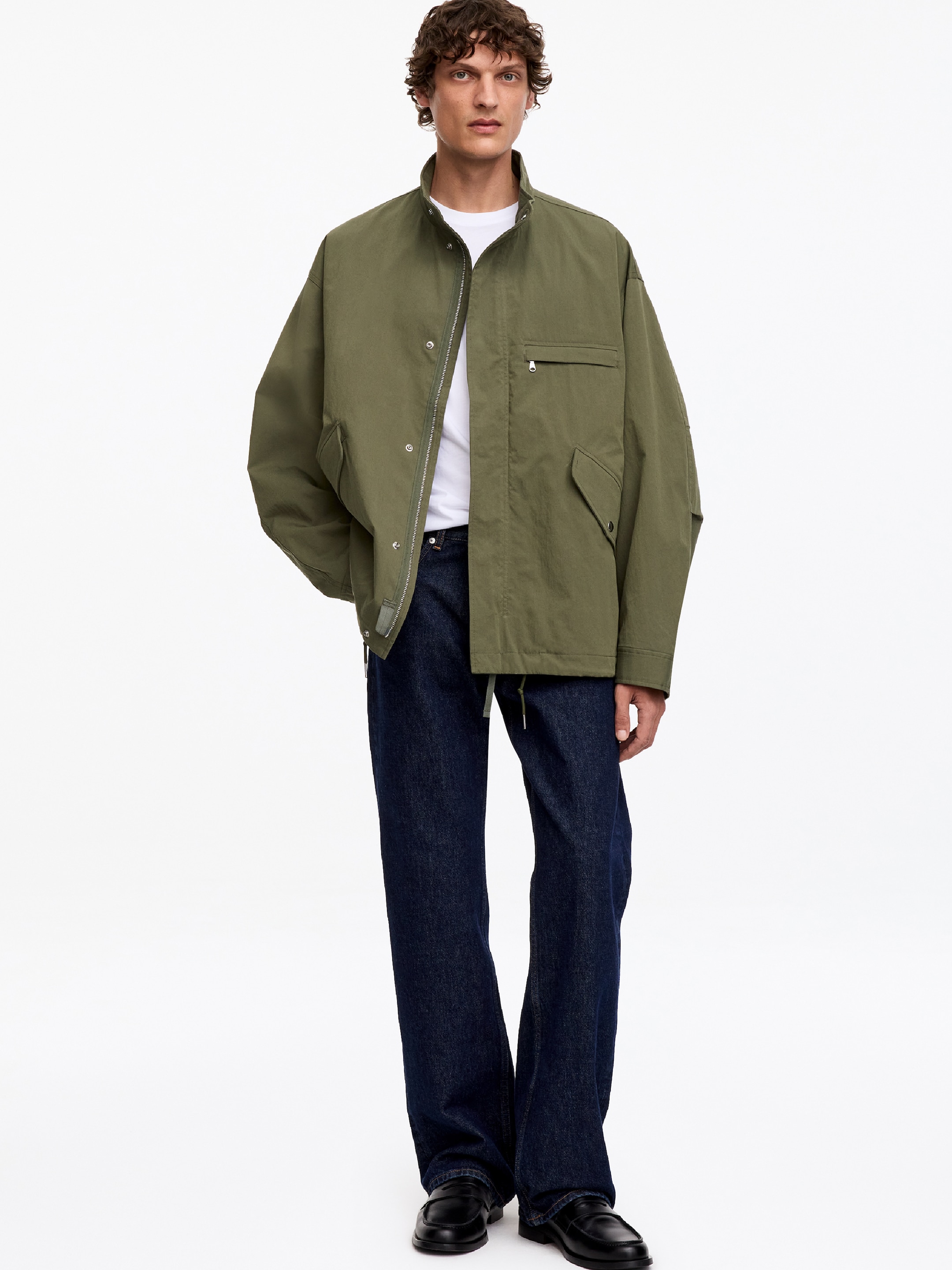 2-in-1 Cropped Parka - Khaki Green - Relaxed fit - men - StillMedia/Lookbook - 2