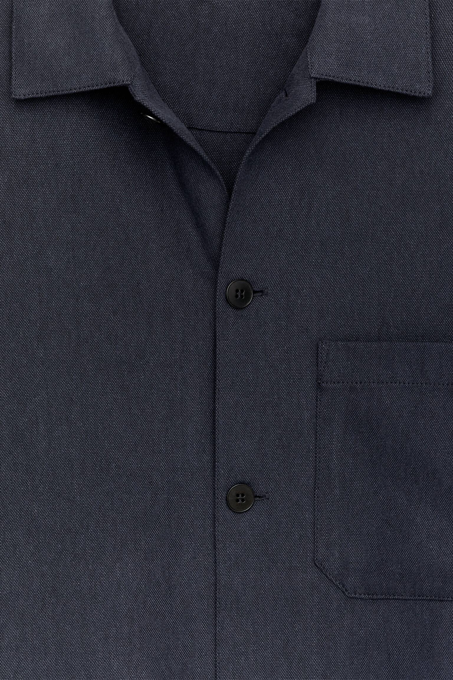 Overshirt i lærred af en Tencel-blend - Mørkeblå/Beige - 6