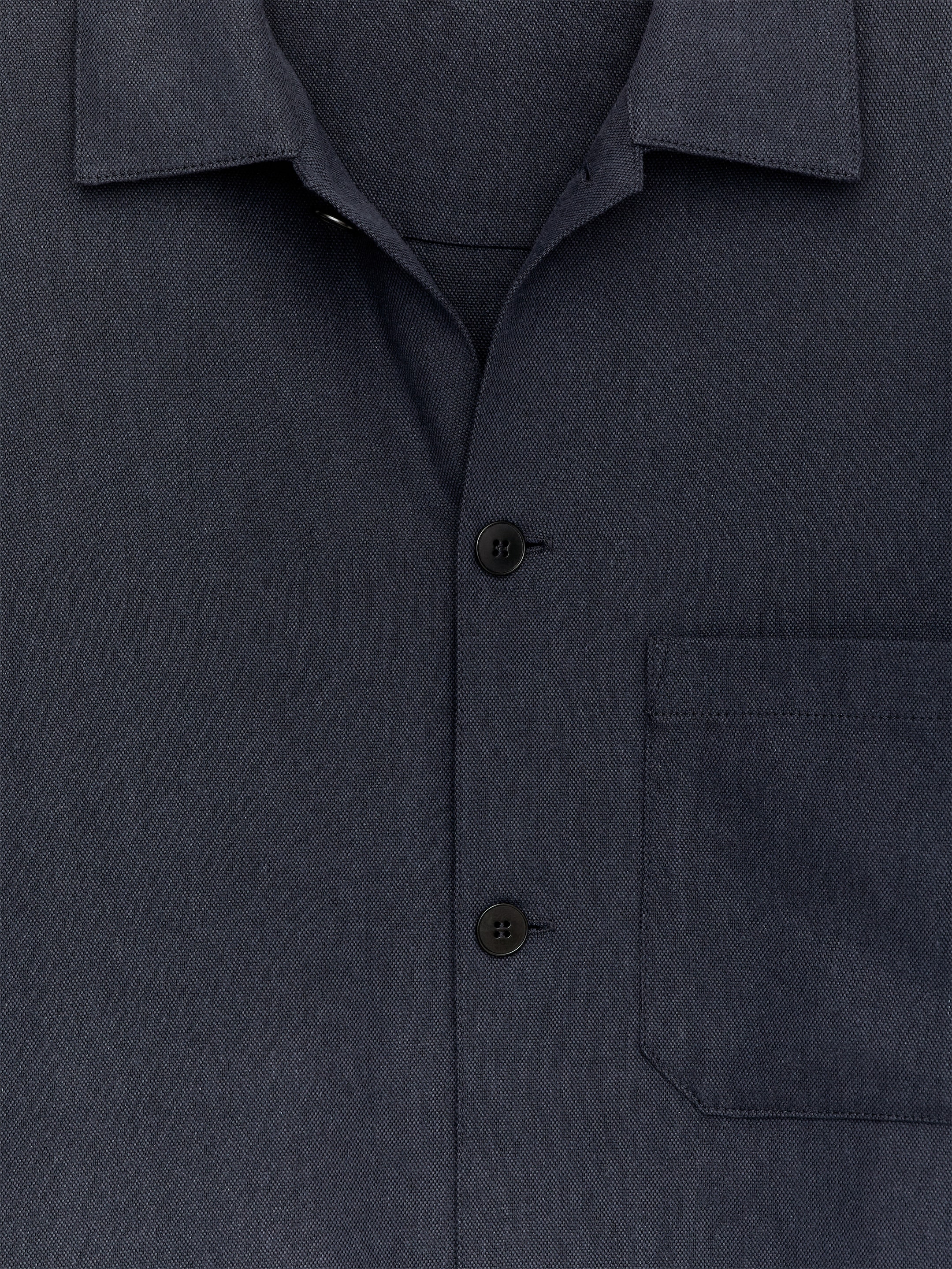 Tencel Blend Canvas Overshirt - Dark Blue - Relaxed fit - Men - StillMedia/DescriptiveDetail - 2