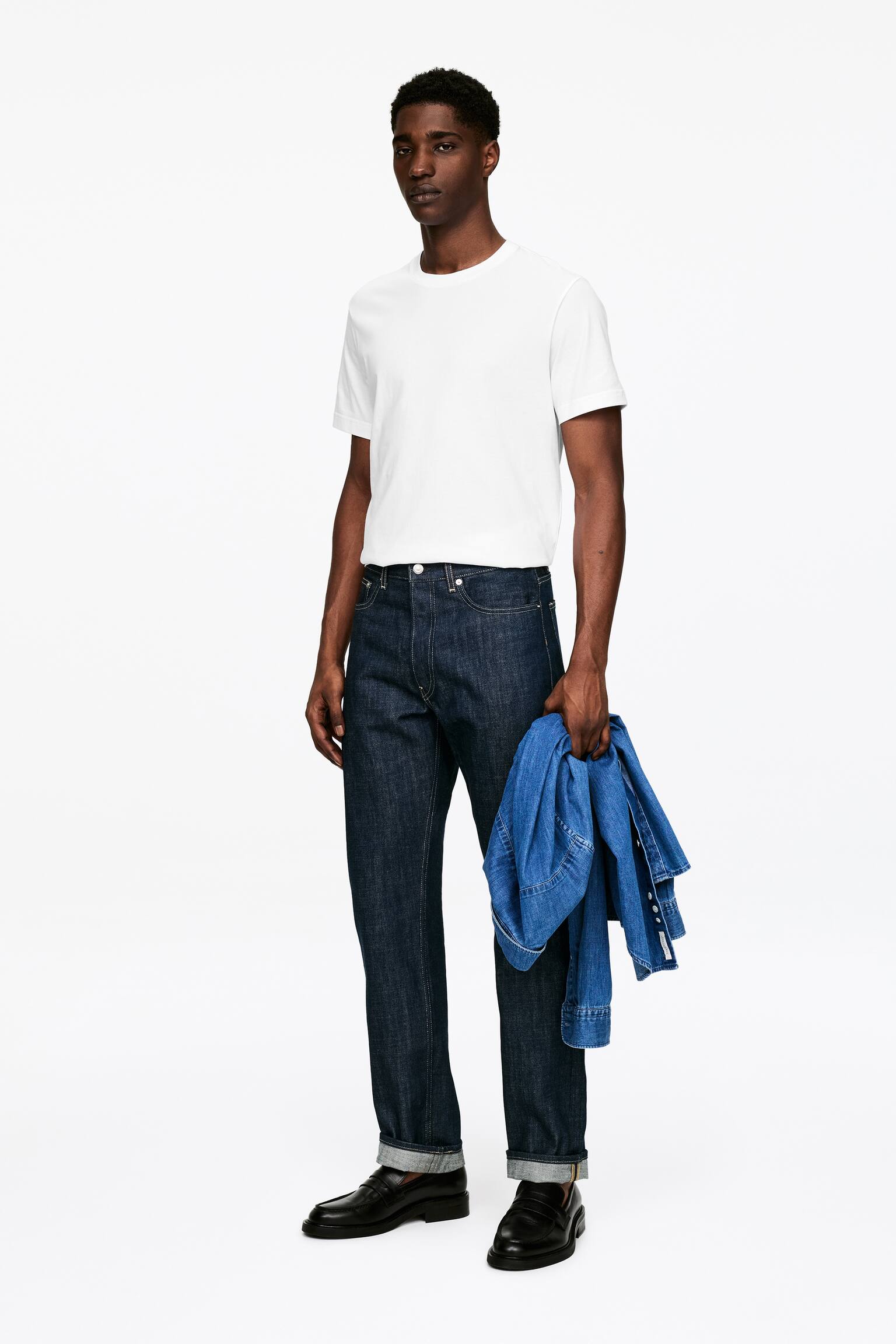 Regular T-shirt (170 g/m²) - Hvid/Sort/Mørkeblå/Gråmeleret - 6