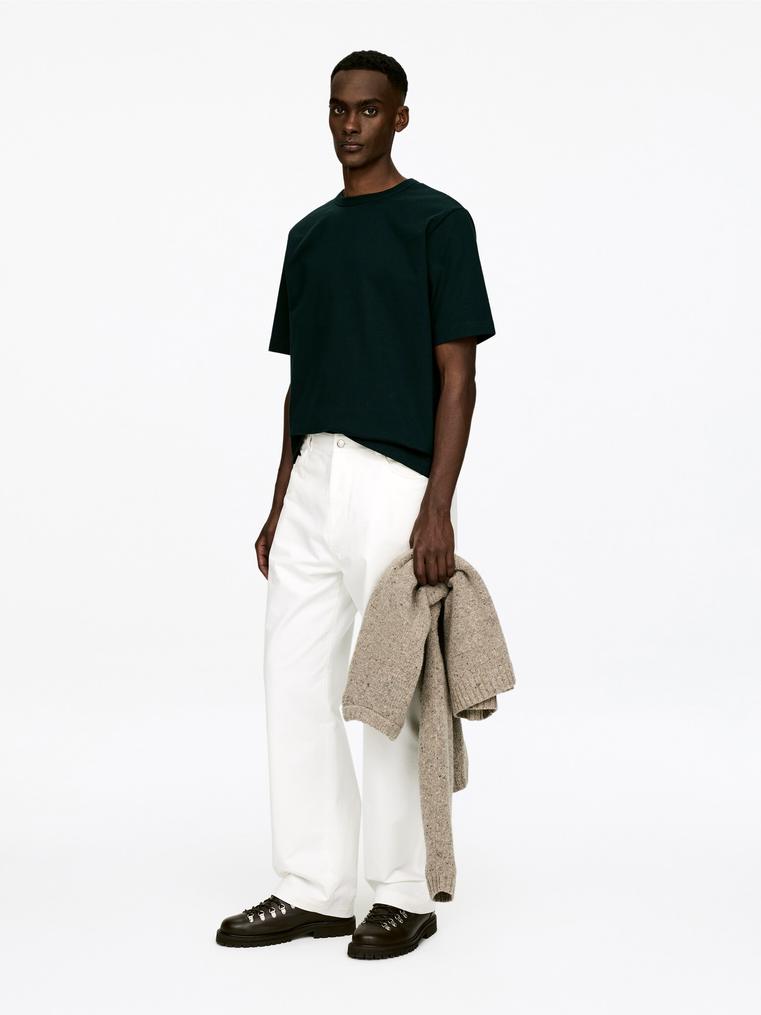 T-shirt oversize 270 GSM - Vert foncé/Avoine/Noir/Blanc/Taupe foncé/Bleu foncé - 3