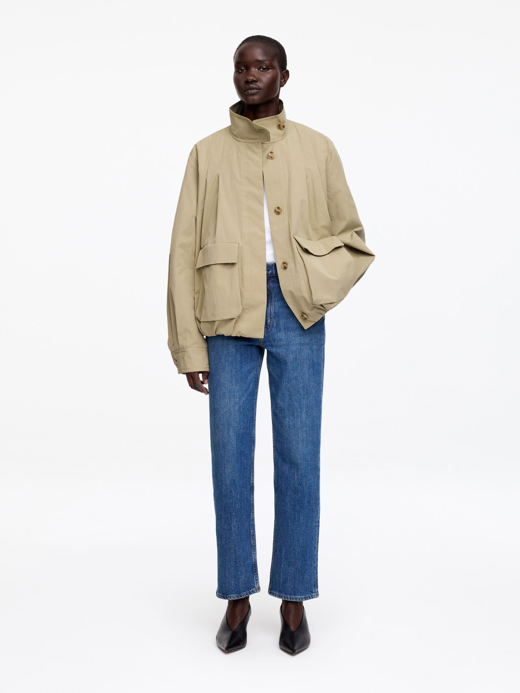 Blouson Jacket-#9A947A-18266