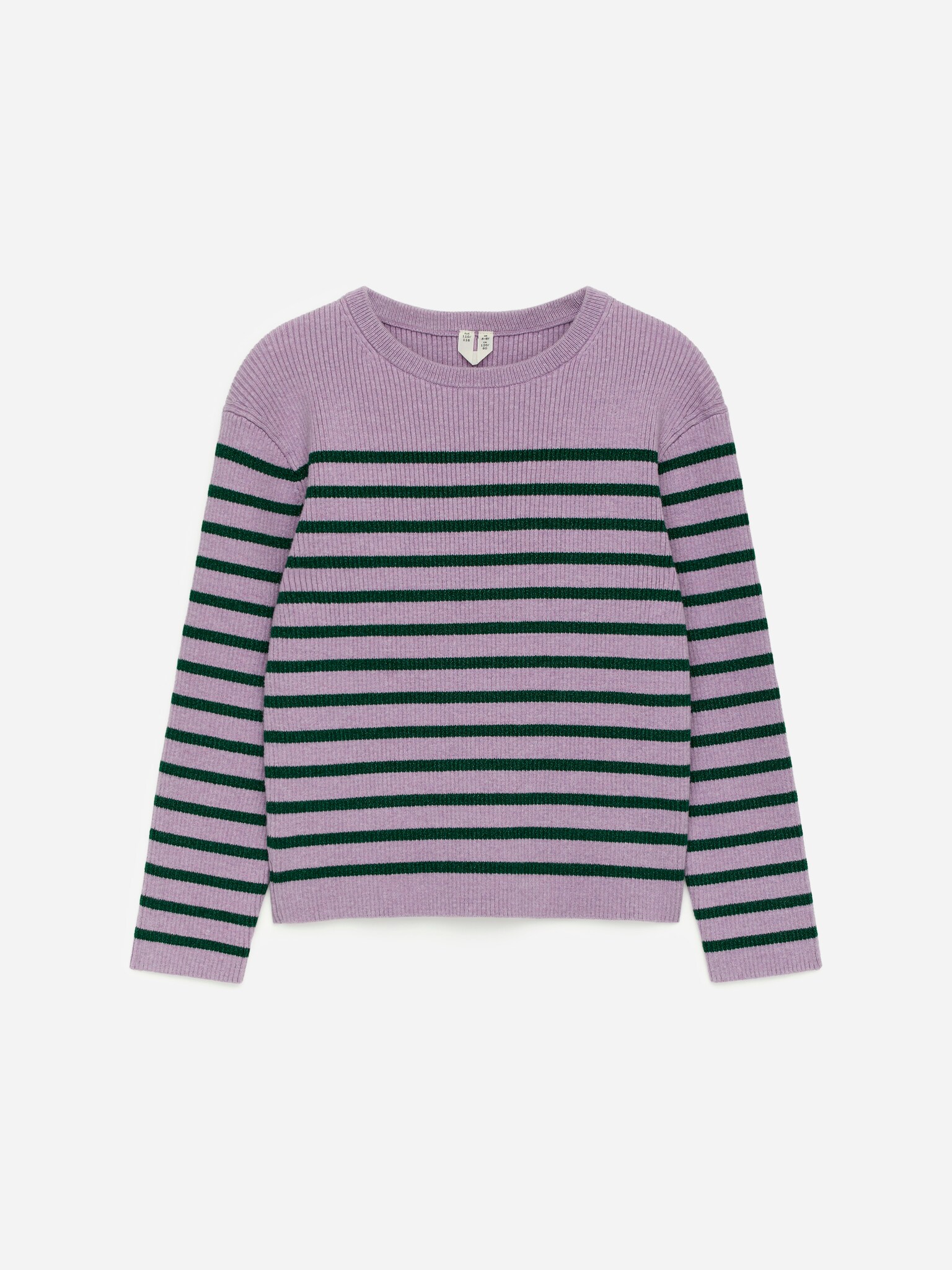 Gerippter Pullover - Flieder/Grün