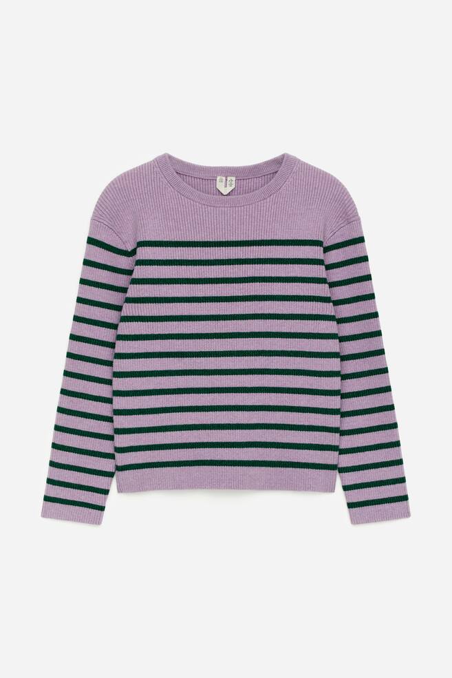 Ribbed Jumper - Lilac/Green - 1