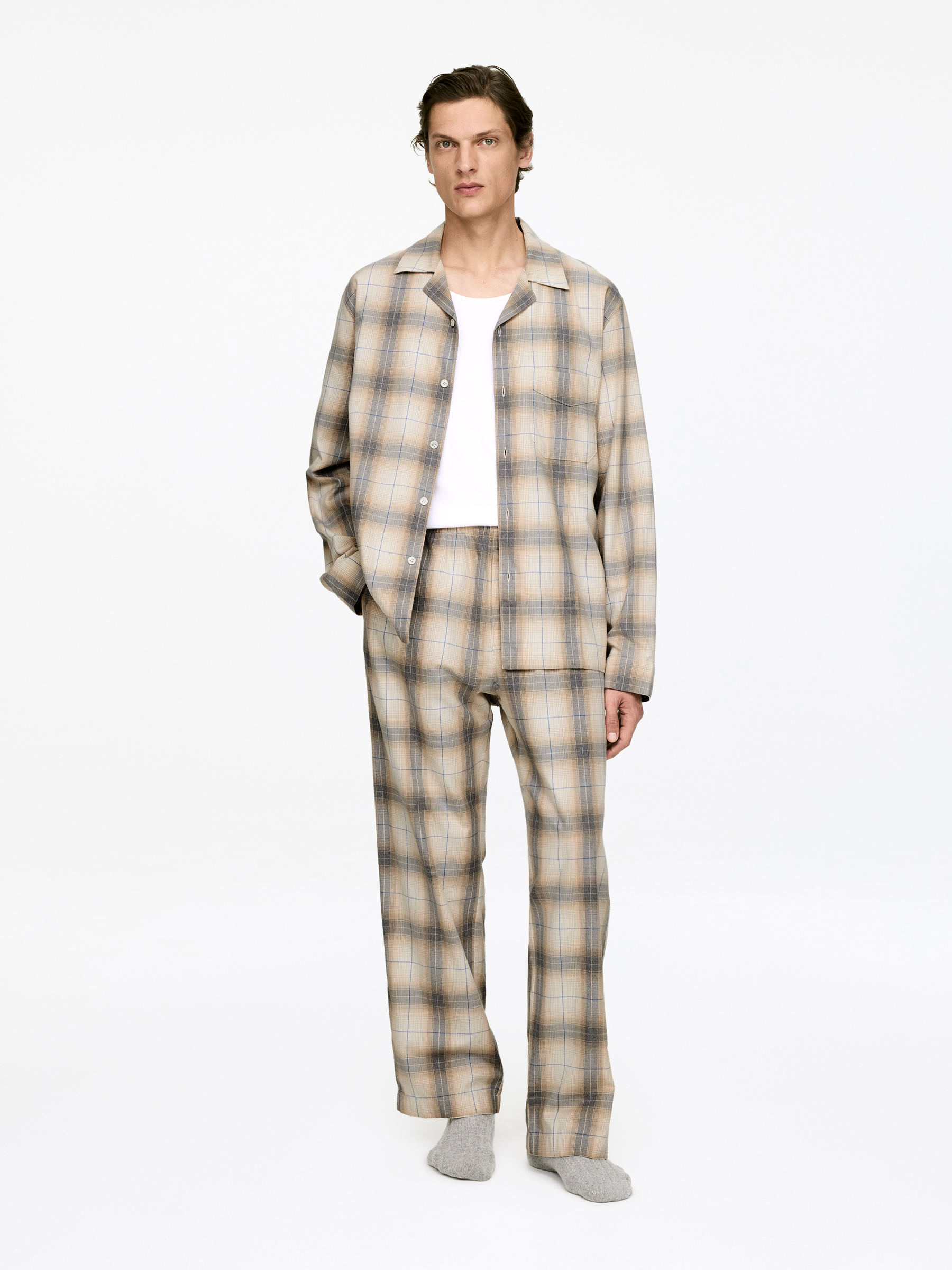 Flannel Pyjama Trousers-#B2A78D-17200