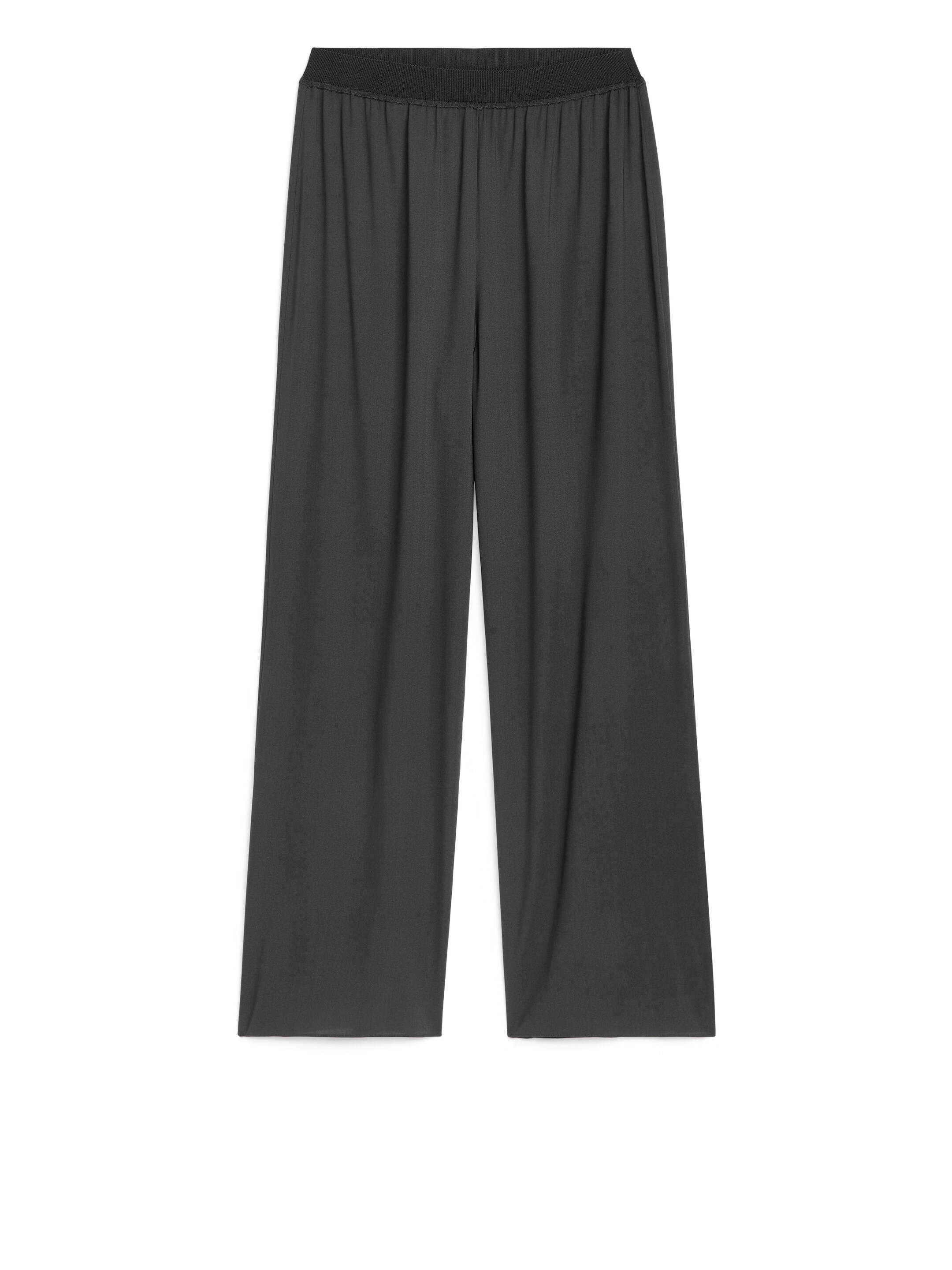 Visualizza immagine più grande: Pantaloni in crêpe di seta - Grigio scuro - DONNA | H&M IT 1