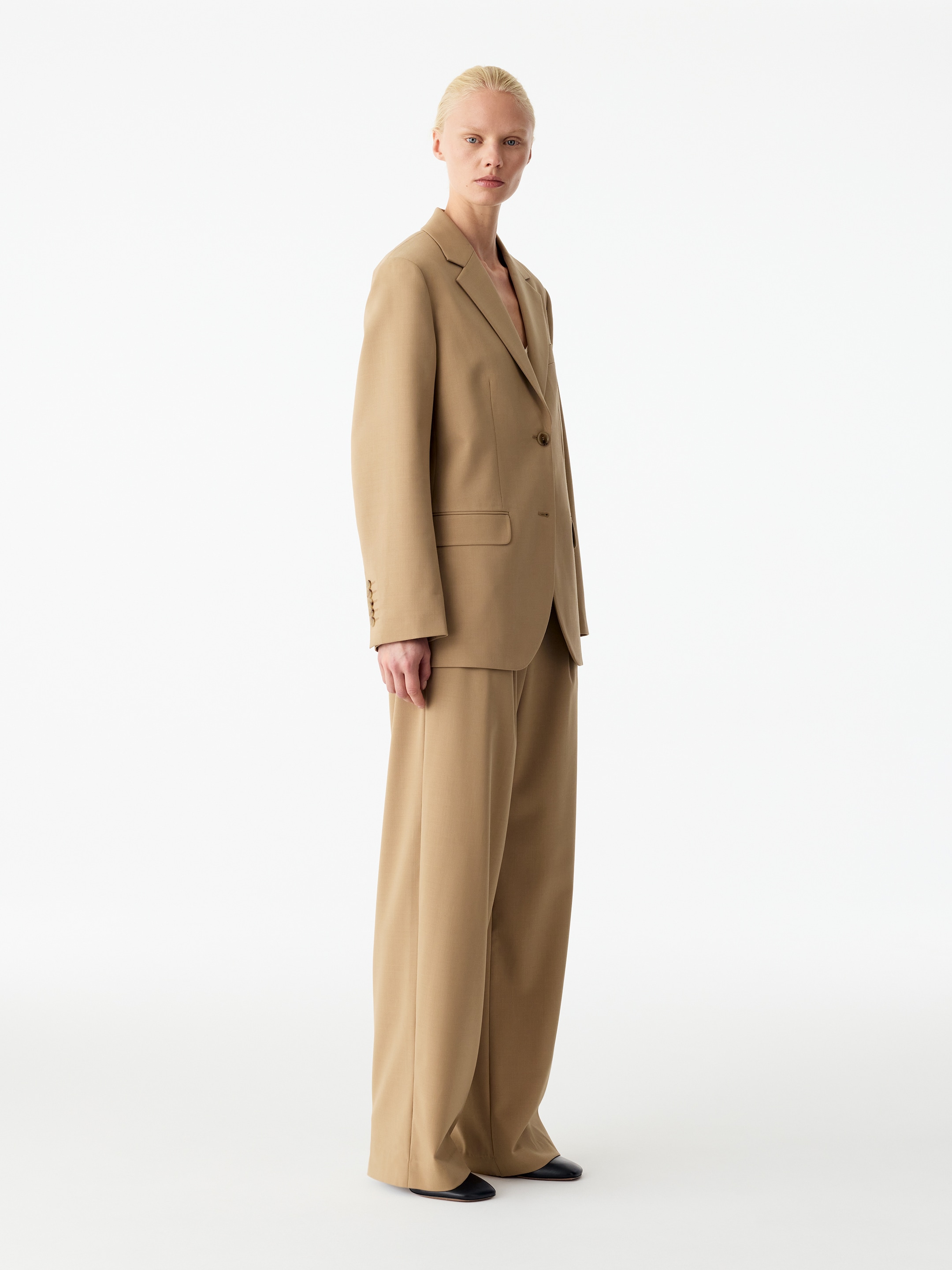 Marynarka oversize z mieszanki z wełną - Beżowy - Fason swobodny - women - StillMedia/Lookbook - 10