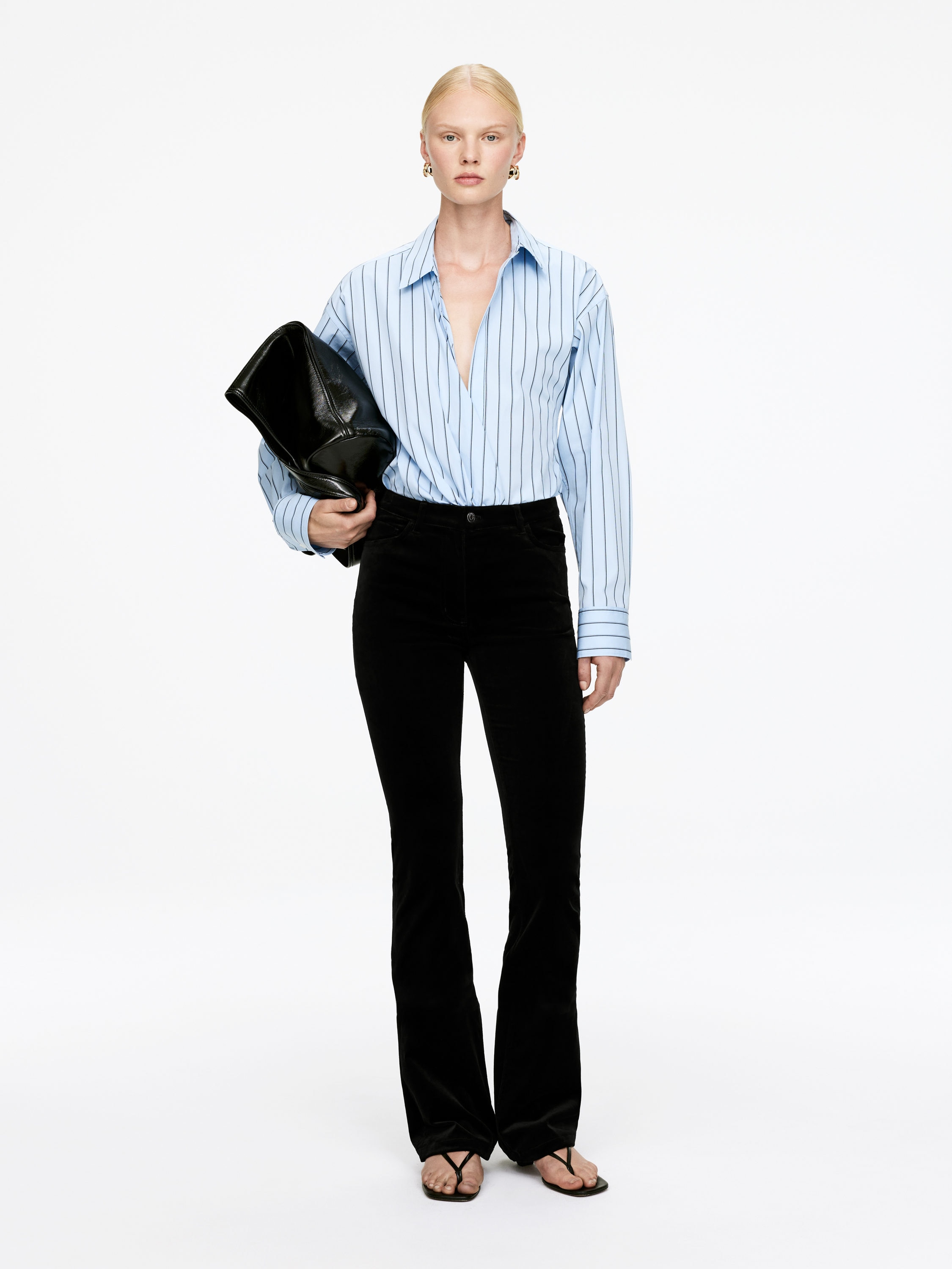 Flared Velvet Trousers-#272627-16503