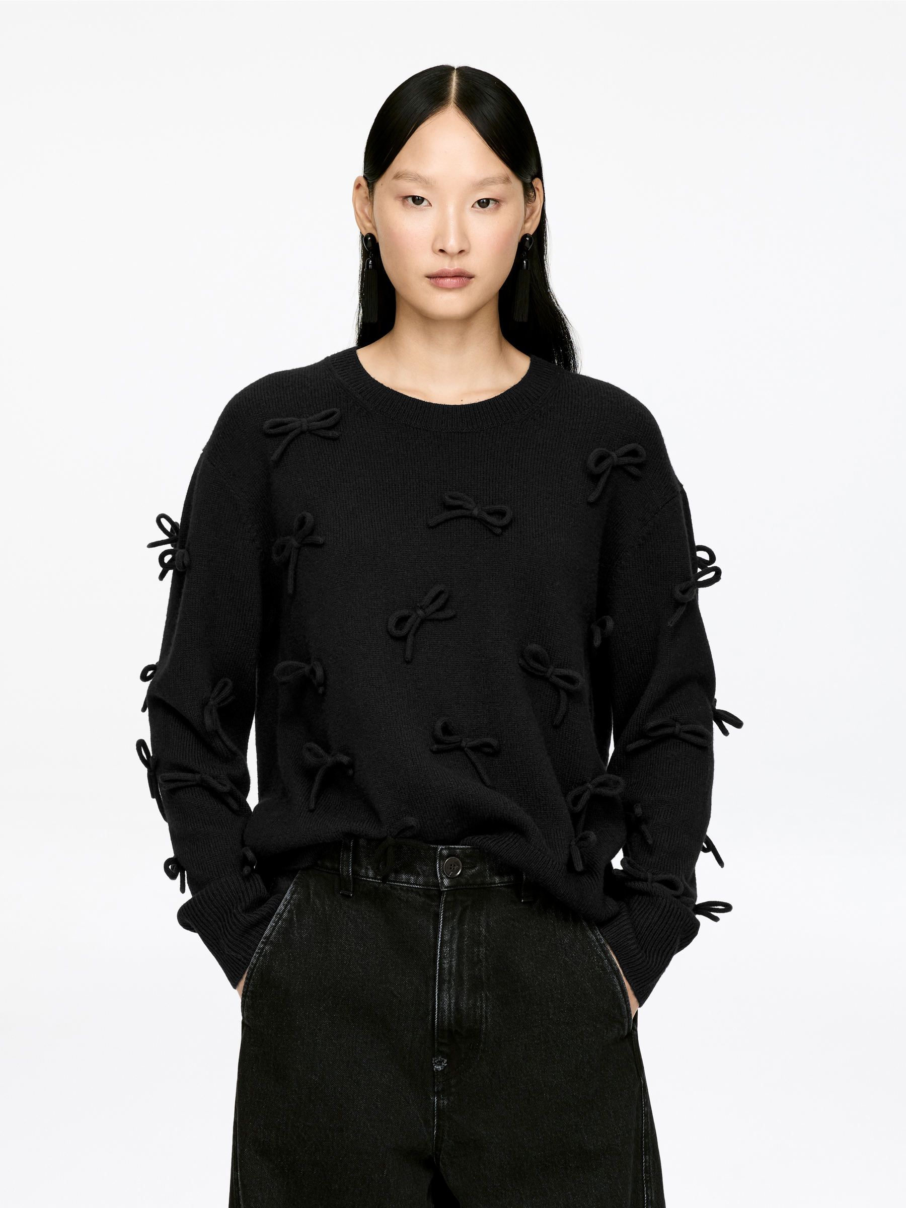 Wool Bow Jumper-#272627-17355