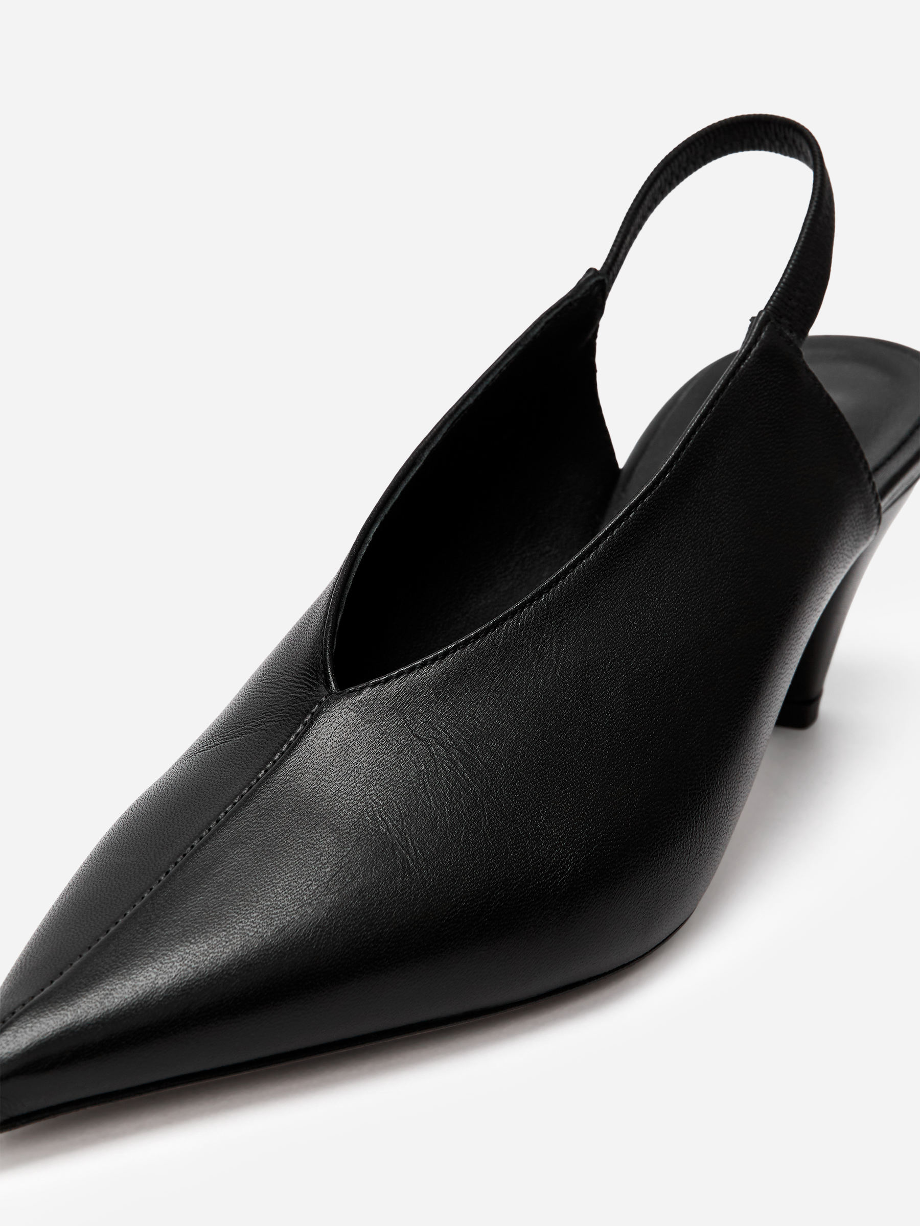 Slingback Leather Pumps - Black - Women - StillMedia/DescriptiveDetail - 8