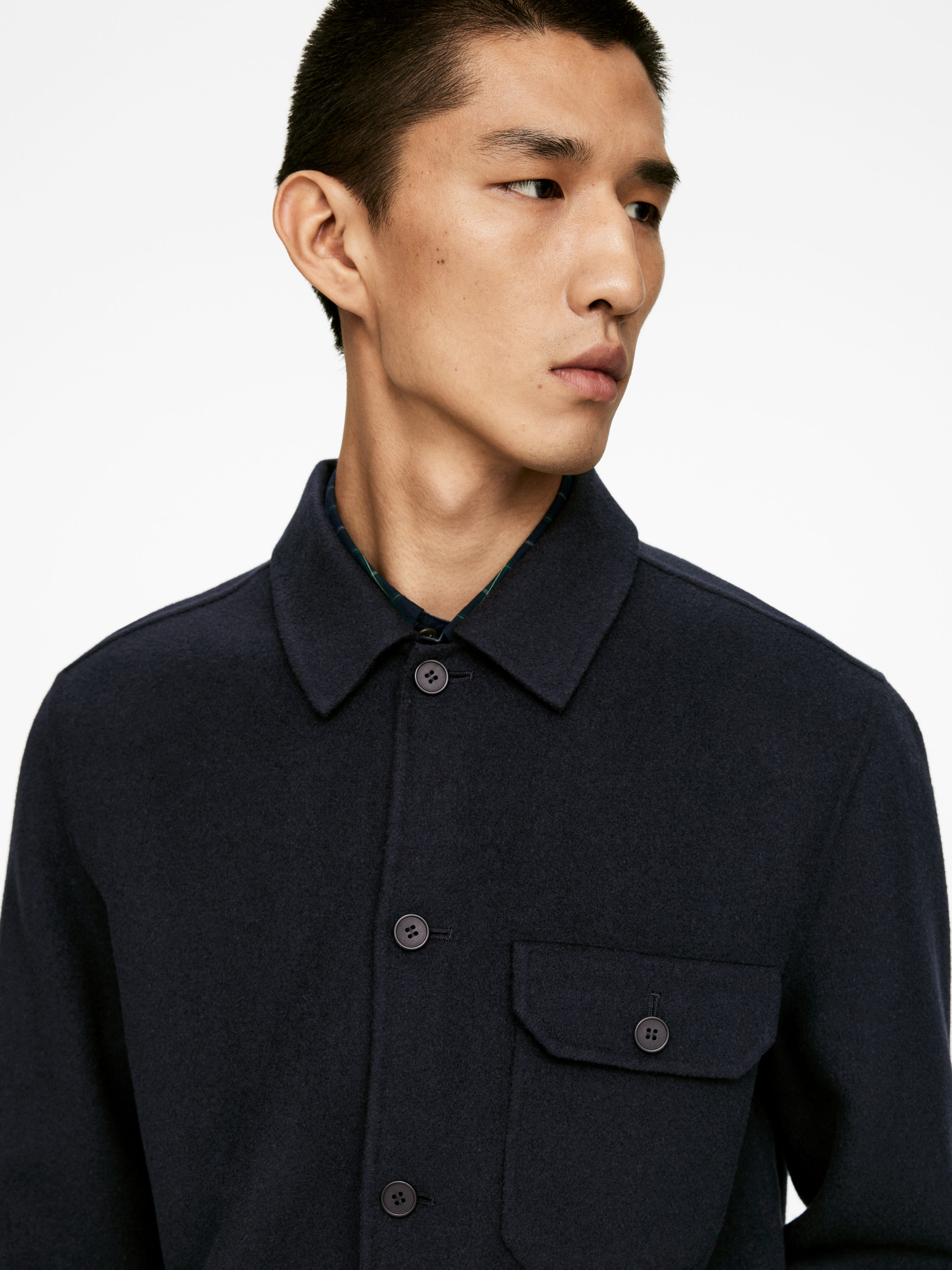 Doublé Wool Blend Shirt - Dark Blue - Regular fit - Men - StillMedia/Lookbook - 5